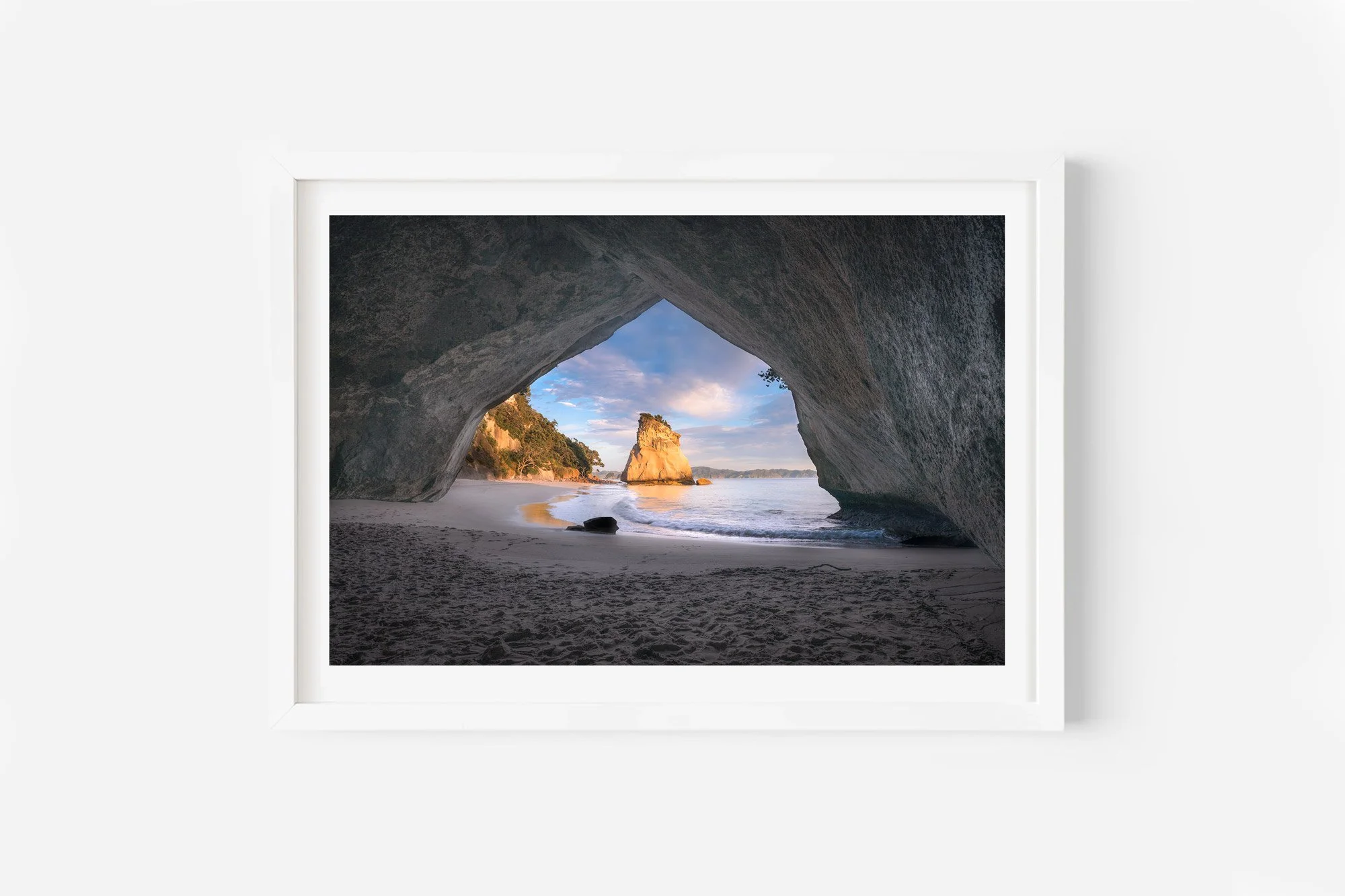 Cathedral Cove Cave Sunrise Hahei Coromandel NZ Print