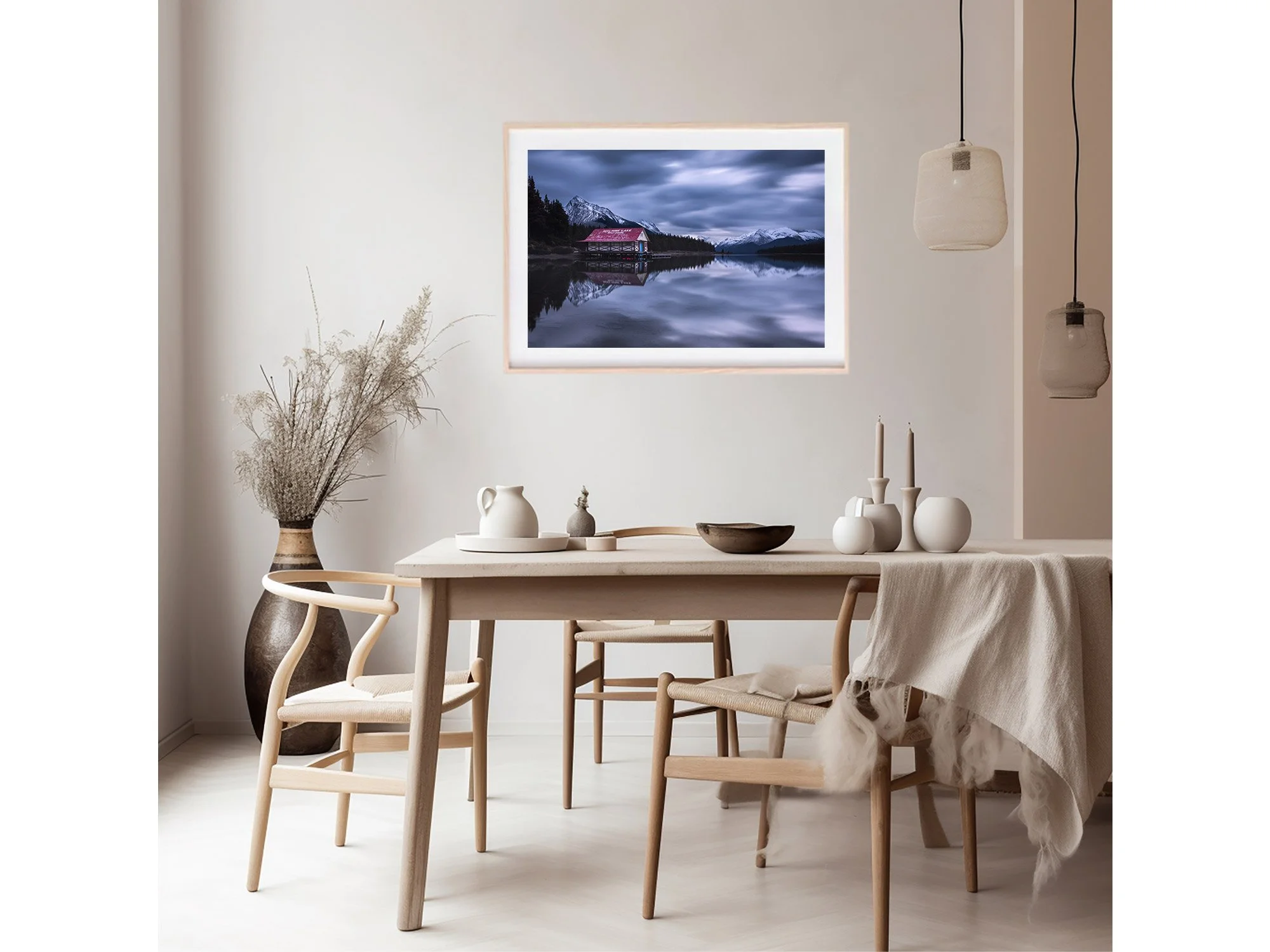 Maligne Lake Boat House Canada Print