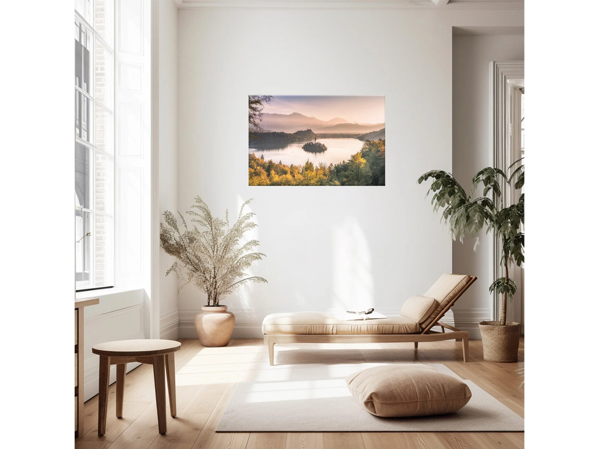 lake bled lookout slovenia sunrise print