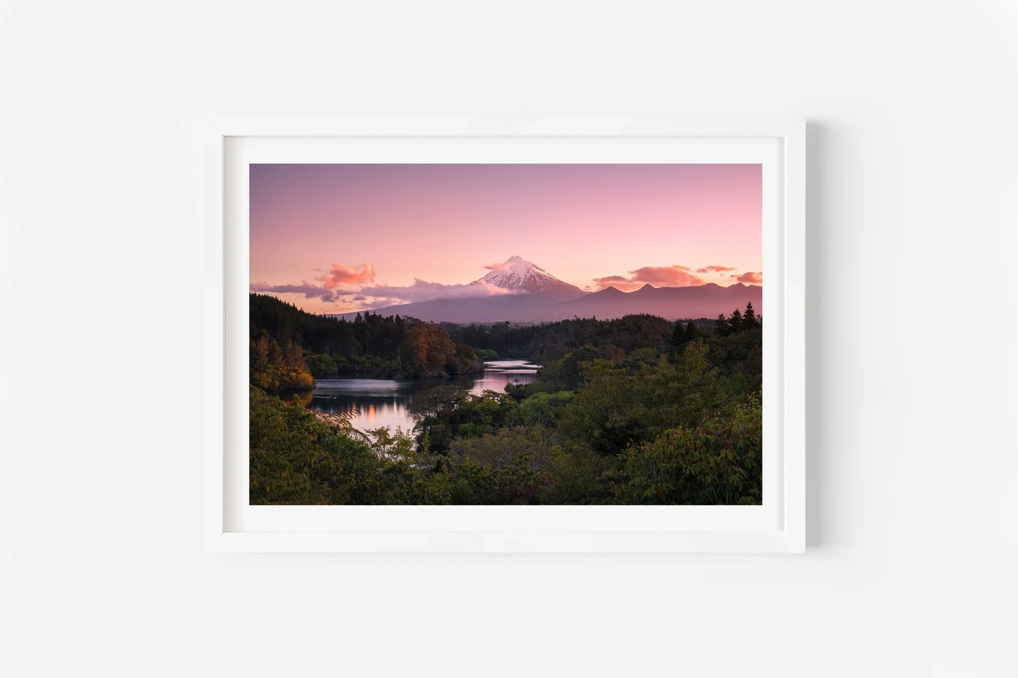 Lake Mangamahoe Taranaki Sunset New Zealand Print