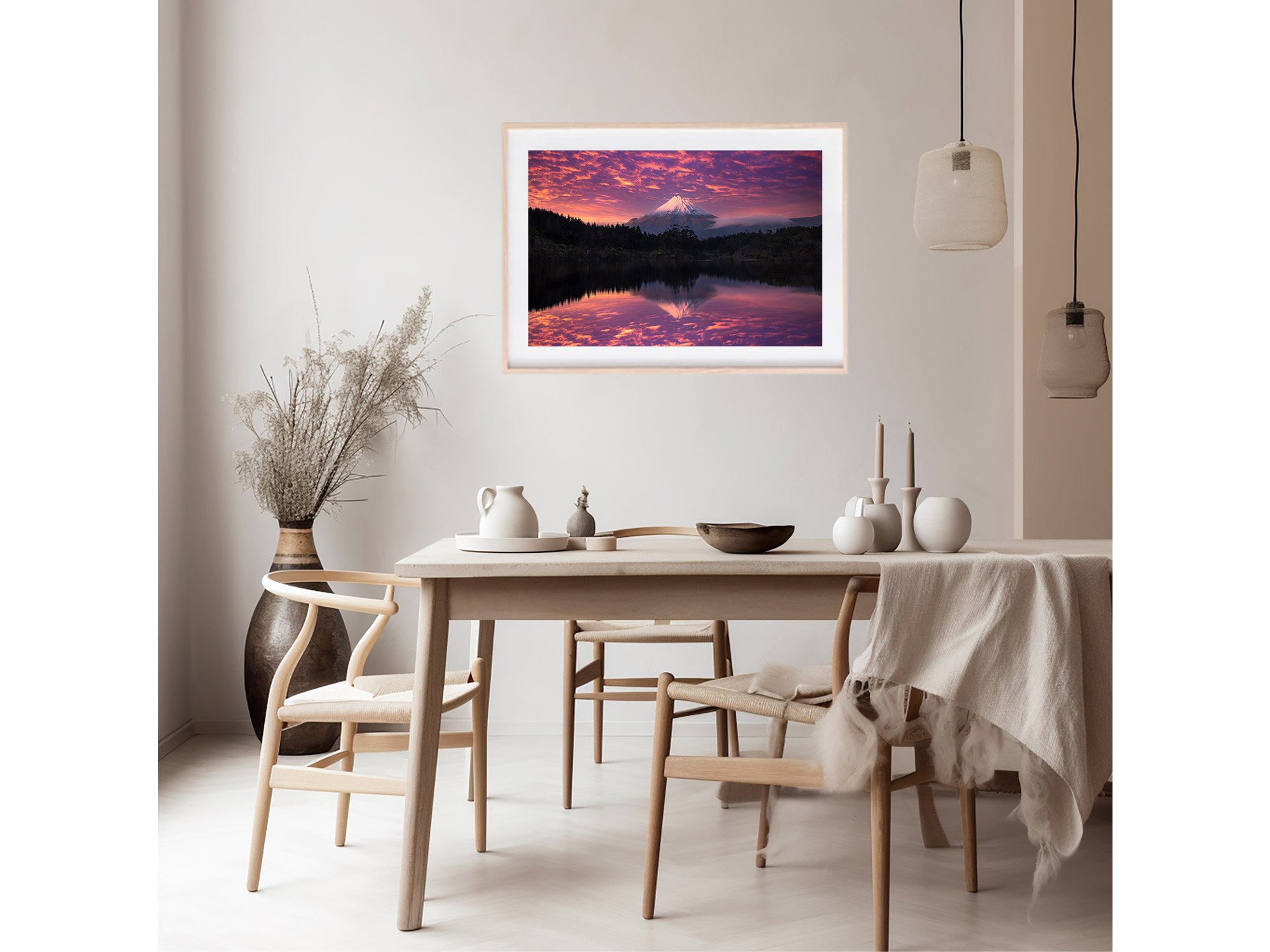 Lake Mangamahoe Mount Taranaki sunrise NZ Print