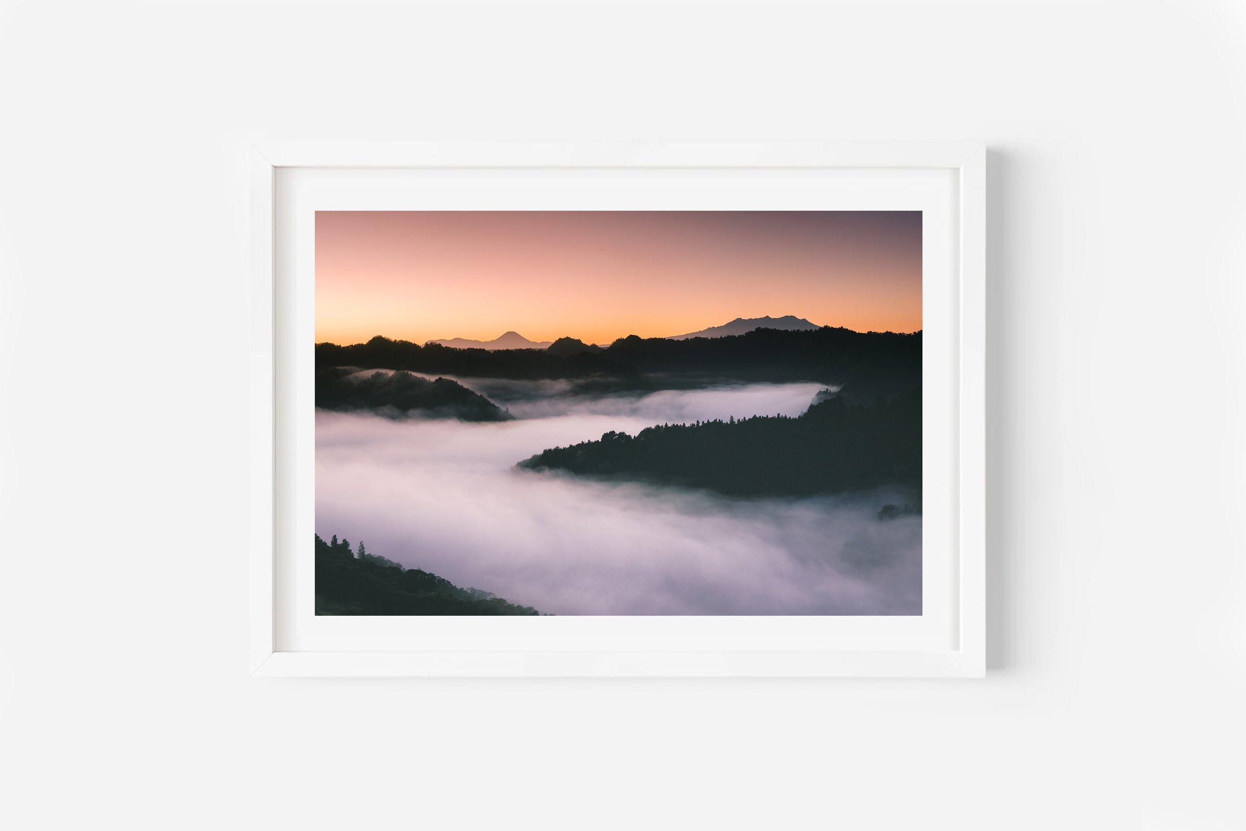 Mount Ngauruhoe and Mount Ruapehu Fog Whanganui National Park NZ Print