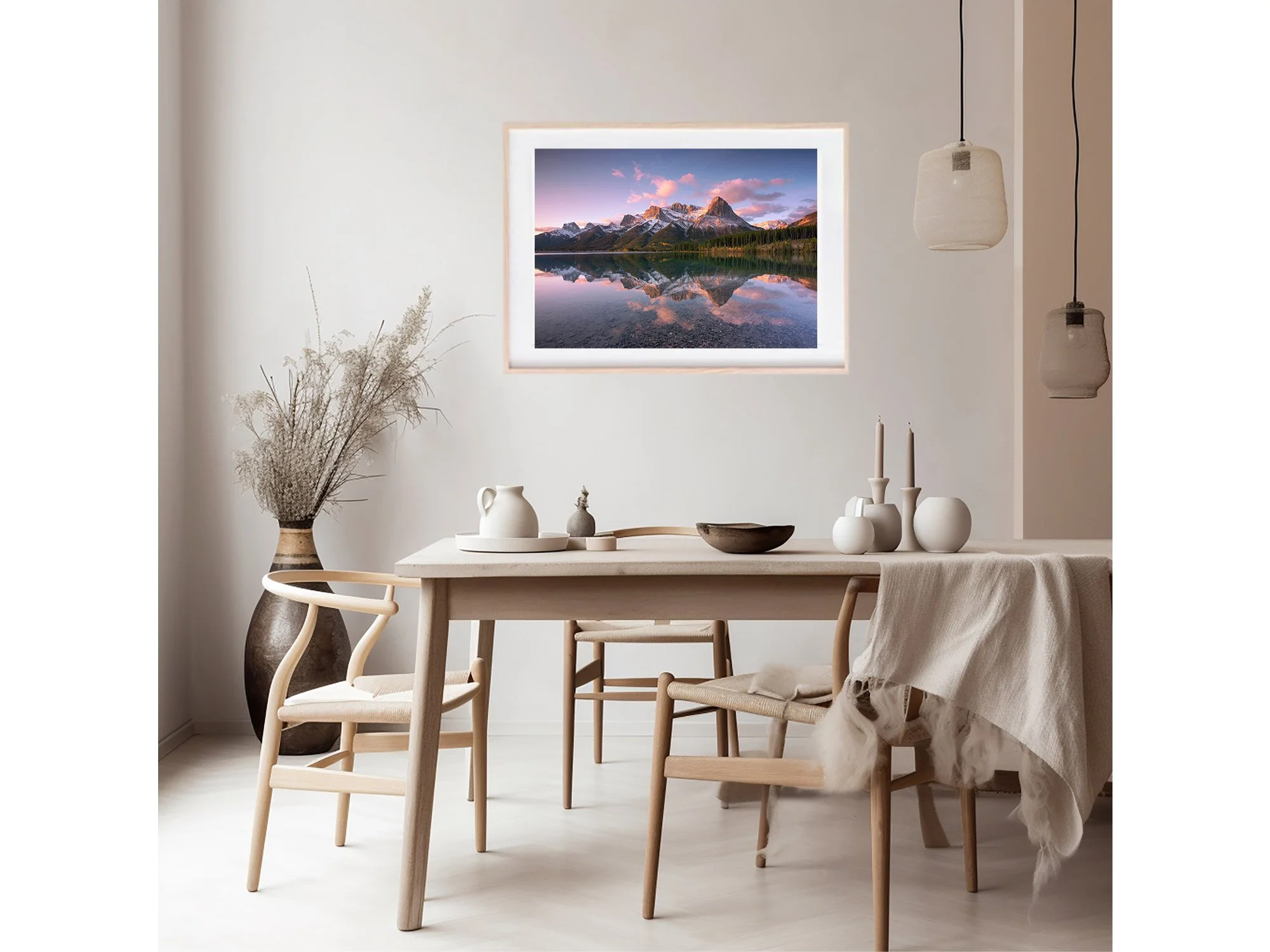 Rundle Bay Foreshore Canmore Alberta Lake Winter Canada Print