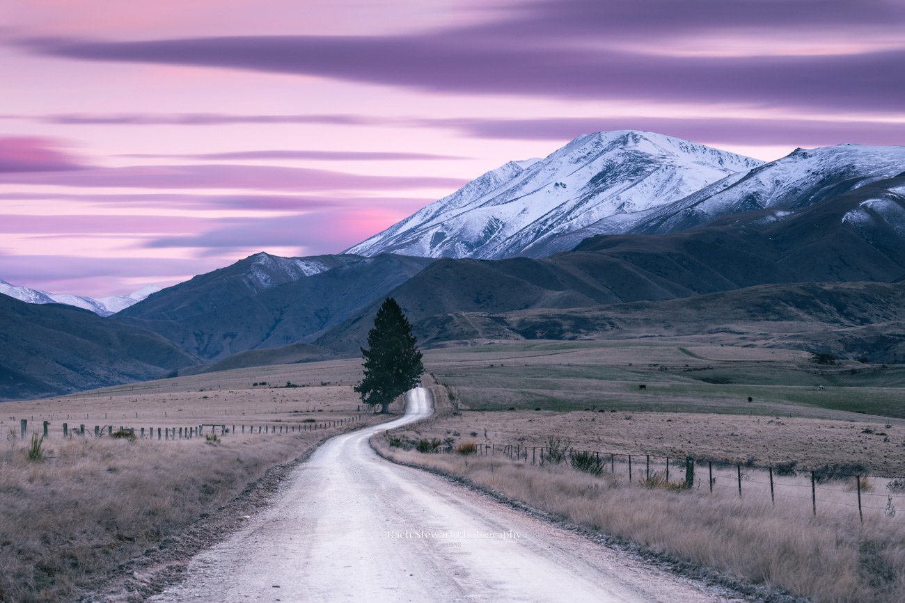NZ Print of Saint Bathans Central Otago Road sunrise