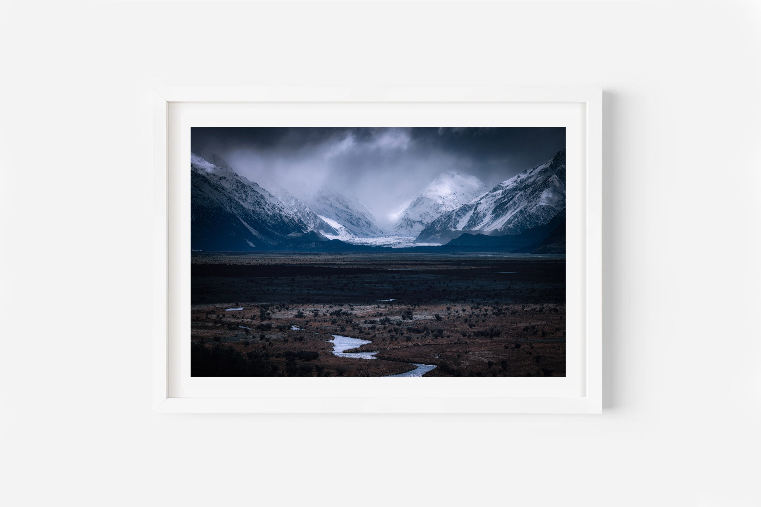 Tasman Valley and Tasman Glacier Mount Cook NZ Print