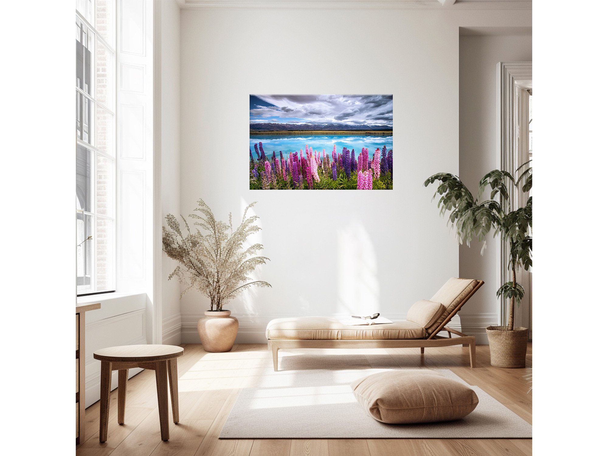 Mount Cook Lake Pukaki Canal Lupins NZ Print
