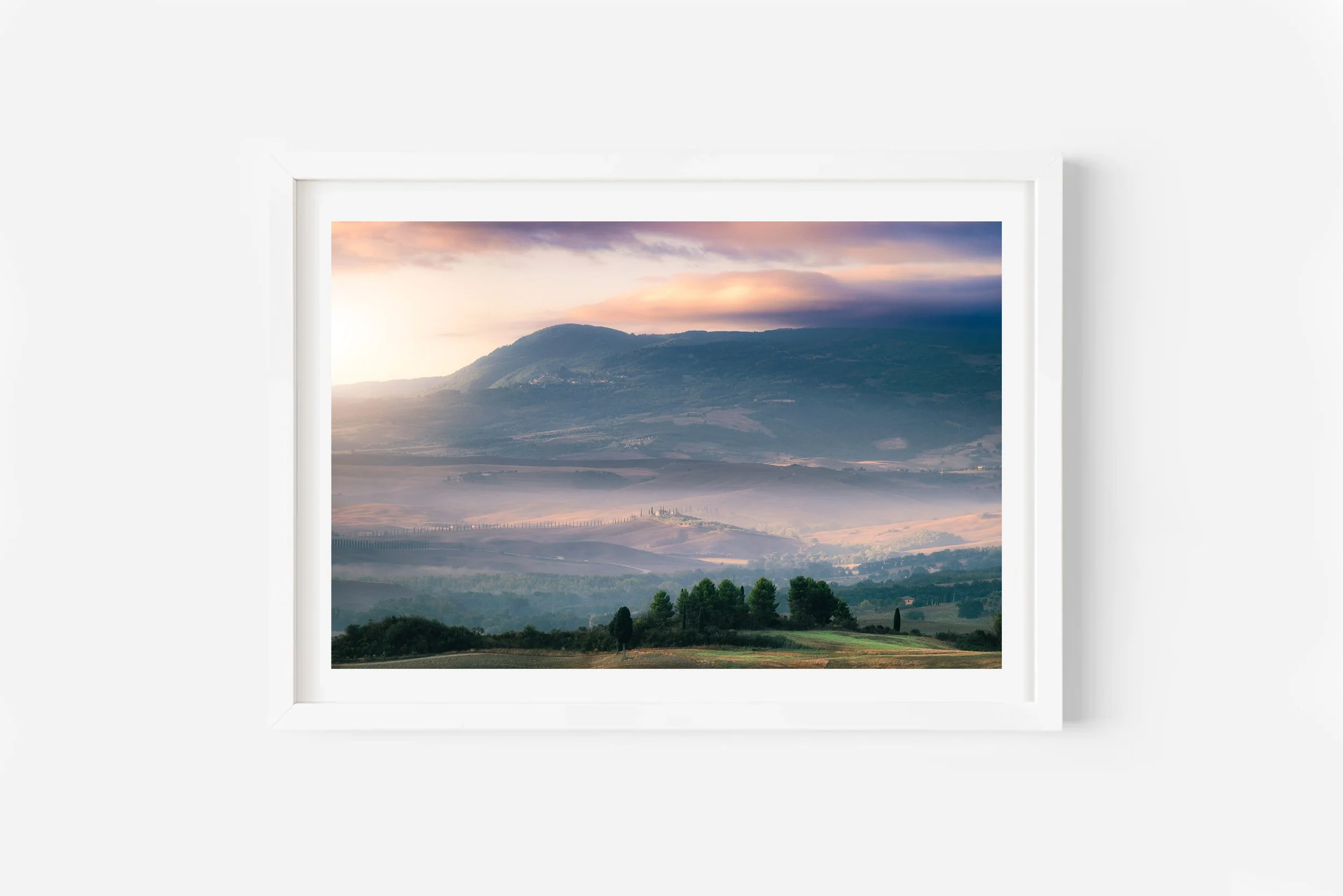 Podere Belvedere Tuscany Italy Sunrise View Print