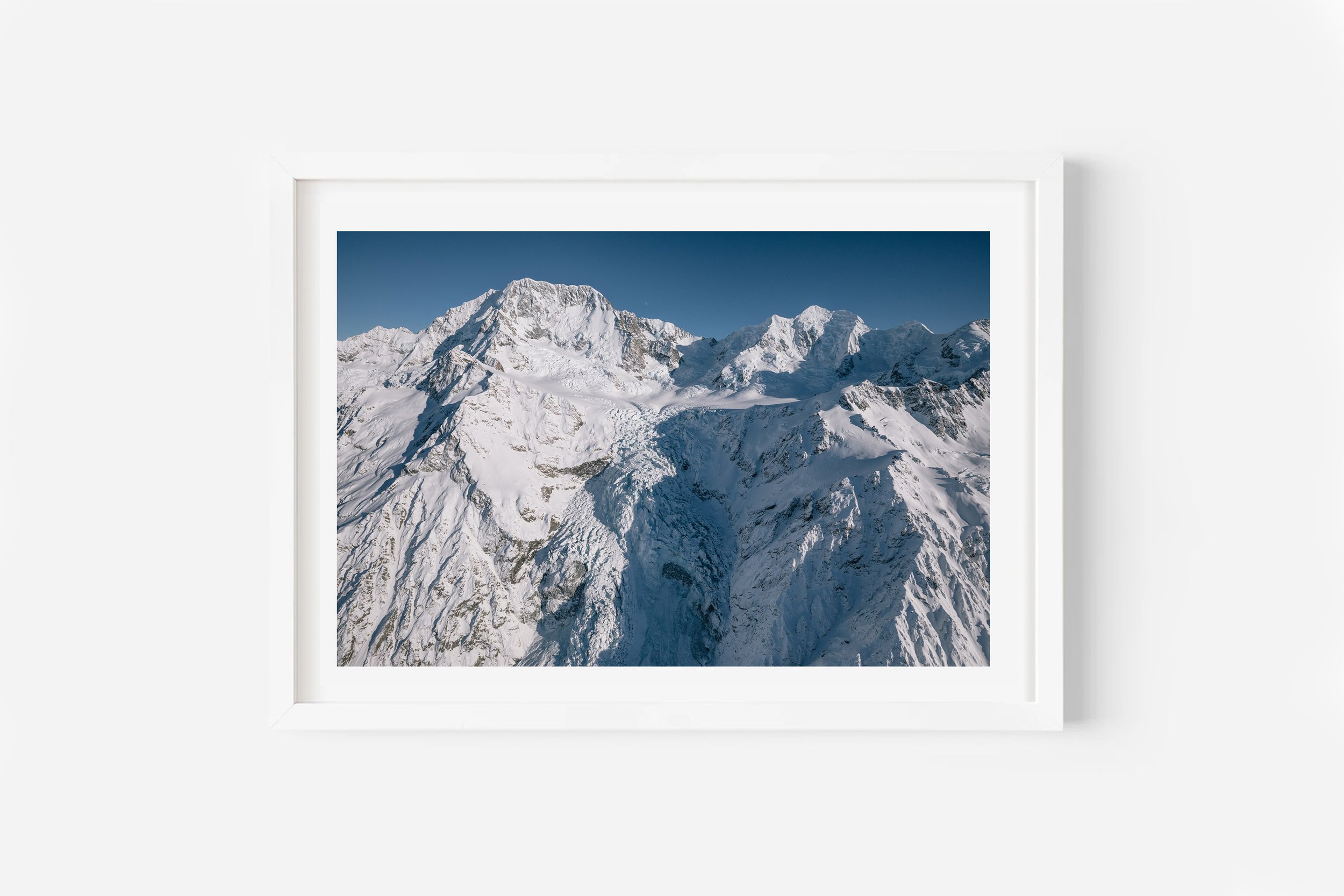Hochstetter Icefall Aoraki Mount Cook Aerial NZ Print
