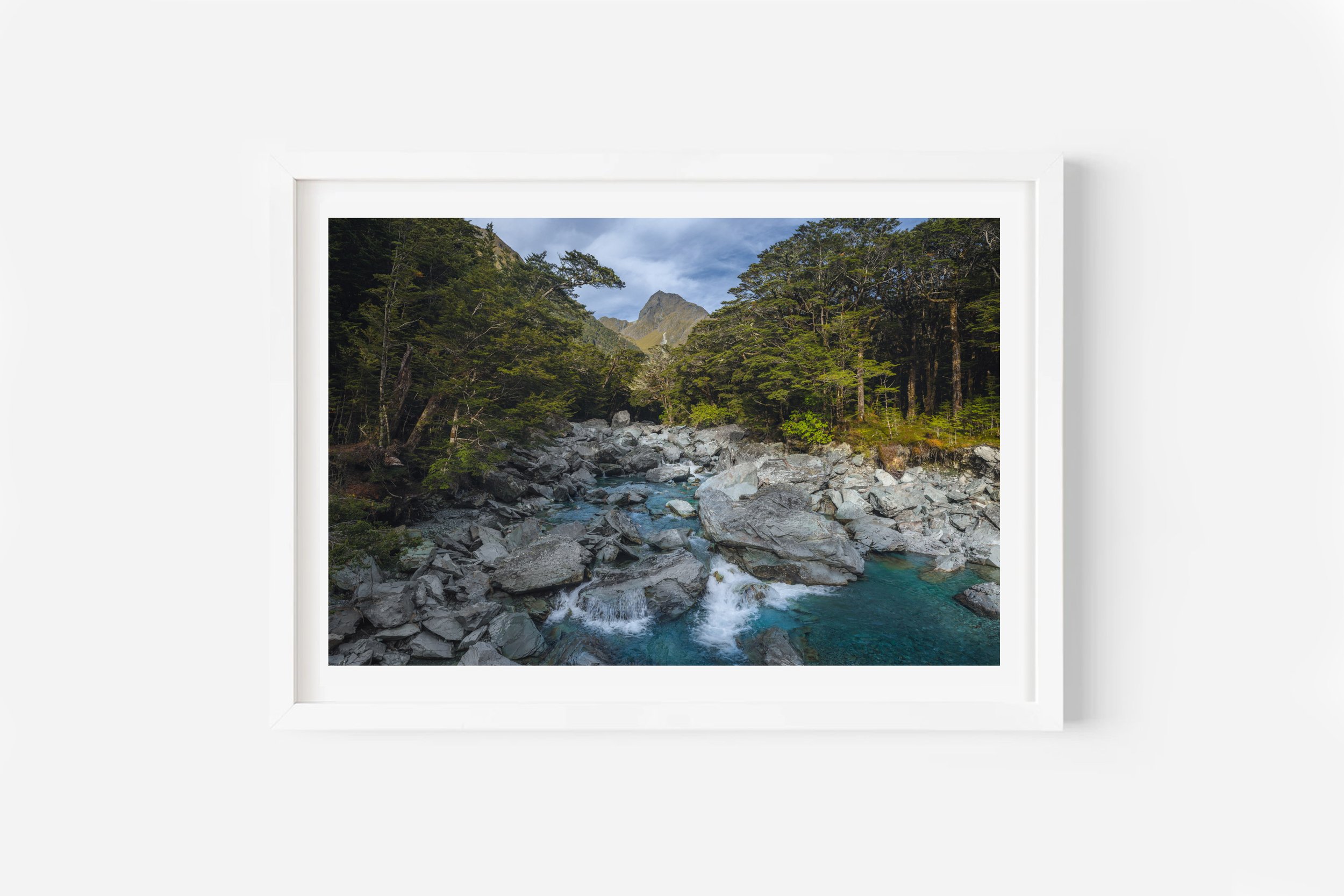 Routeburn Track River Swingbridge Fiordland New Zealand Print