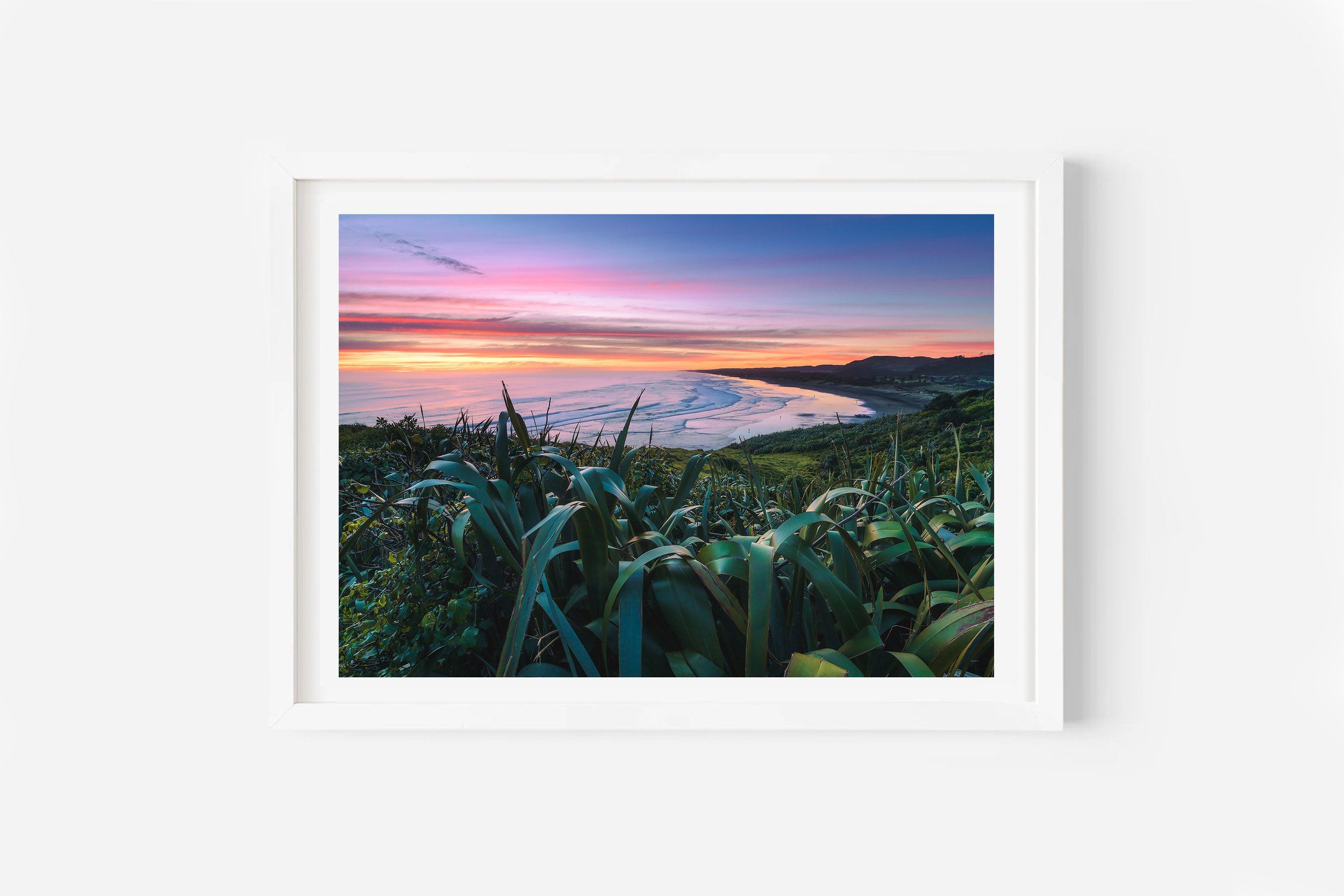 Muriwai Beach Sunset Auckland NZ Print