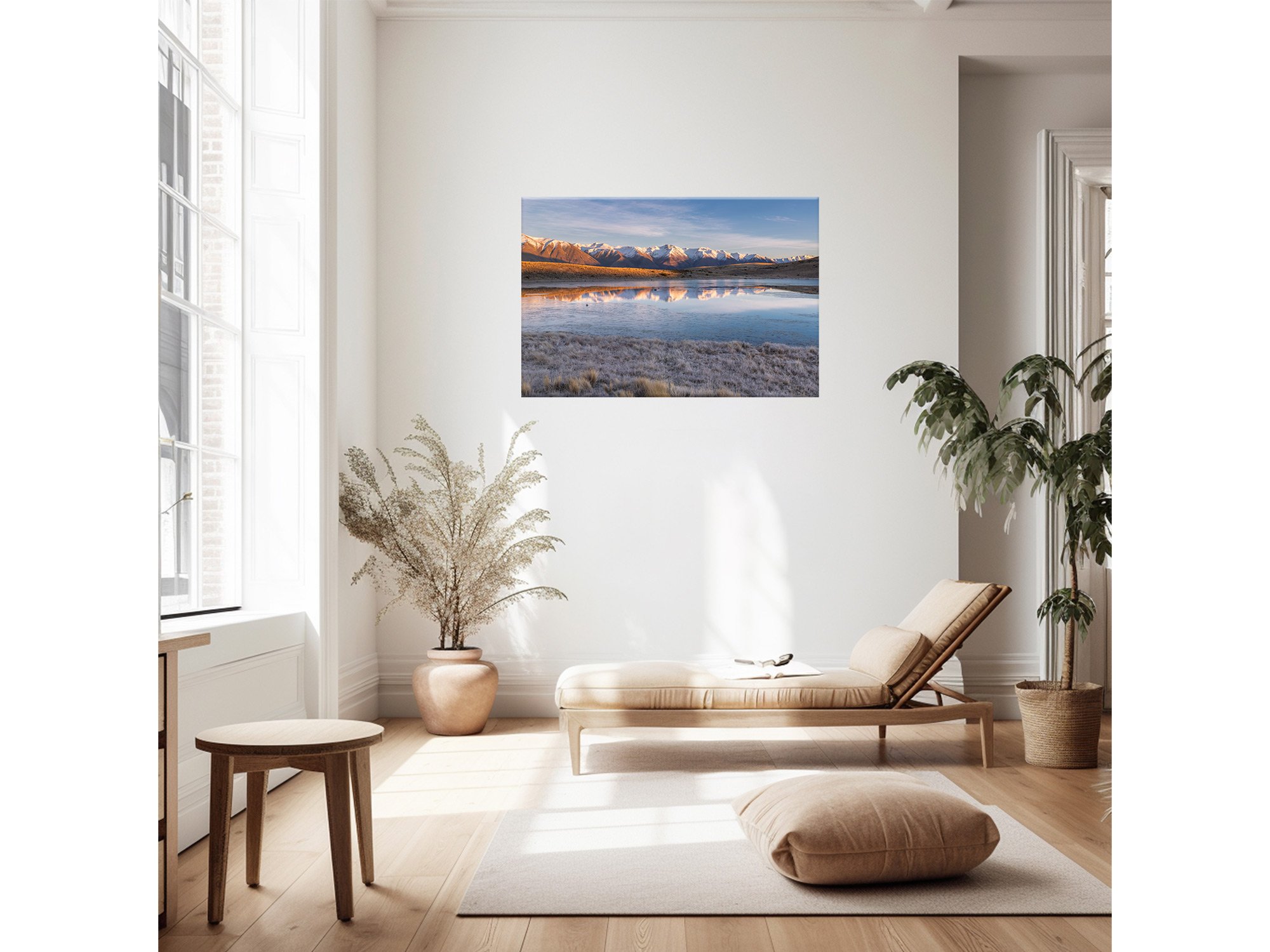 Ohau sunrise Mountain Range reflection NZ Print