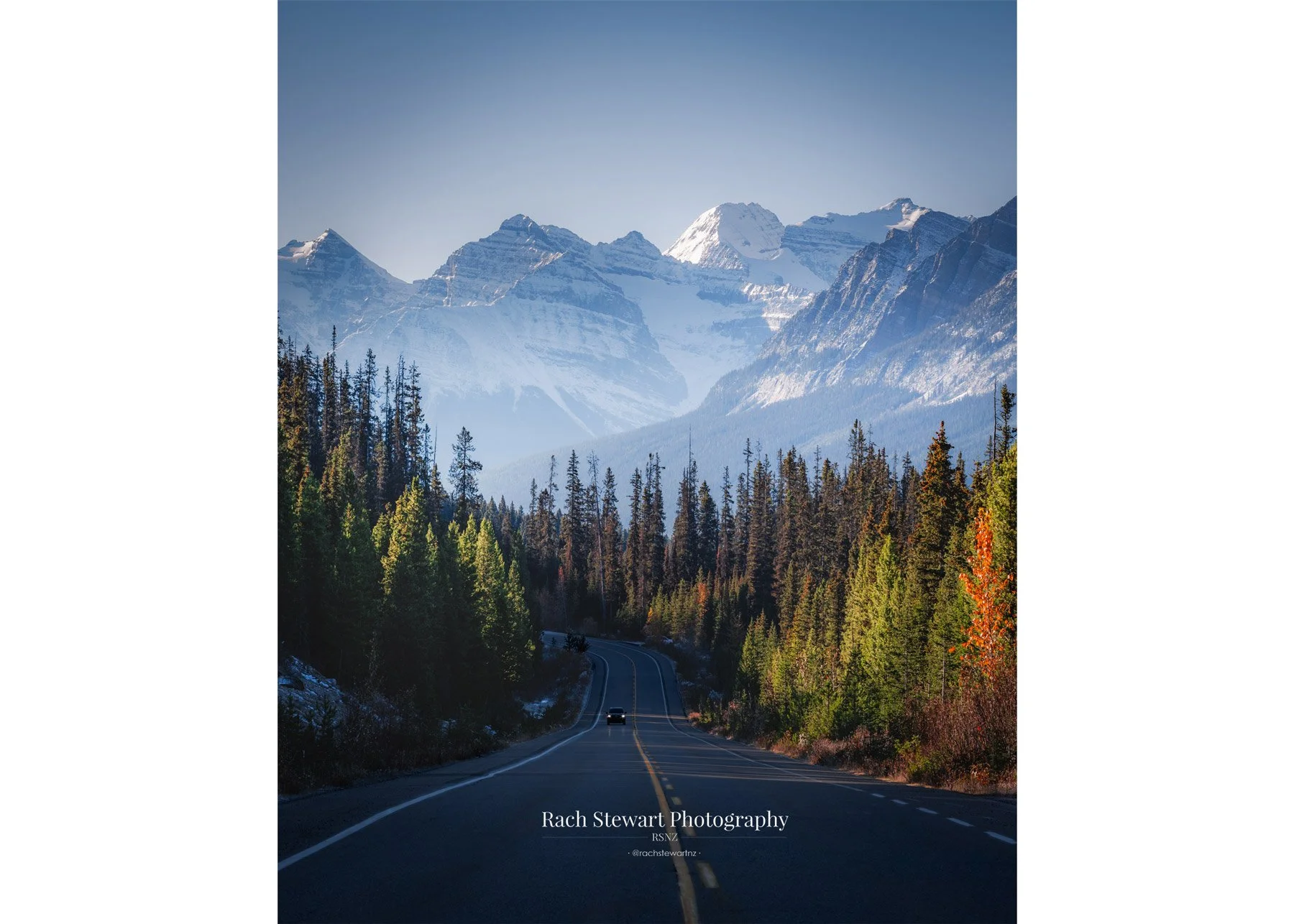icefields parkway canada rockies road shot print