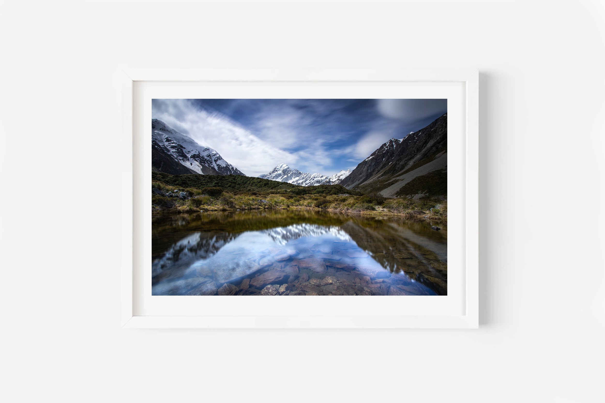 Hooker Valley Track Mount Cook reflection NZ Print