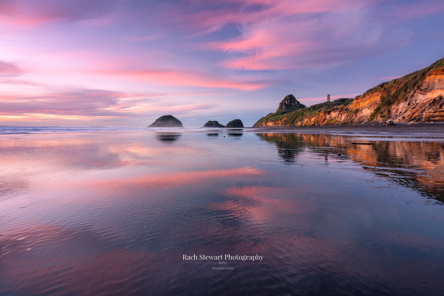 Sunset Back Beach New Plymouth Taranaki NZ Print