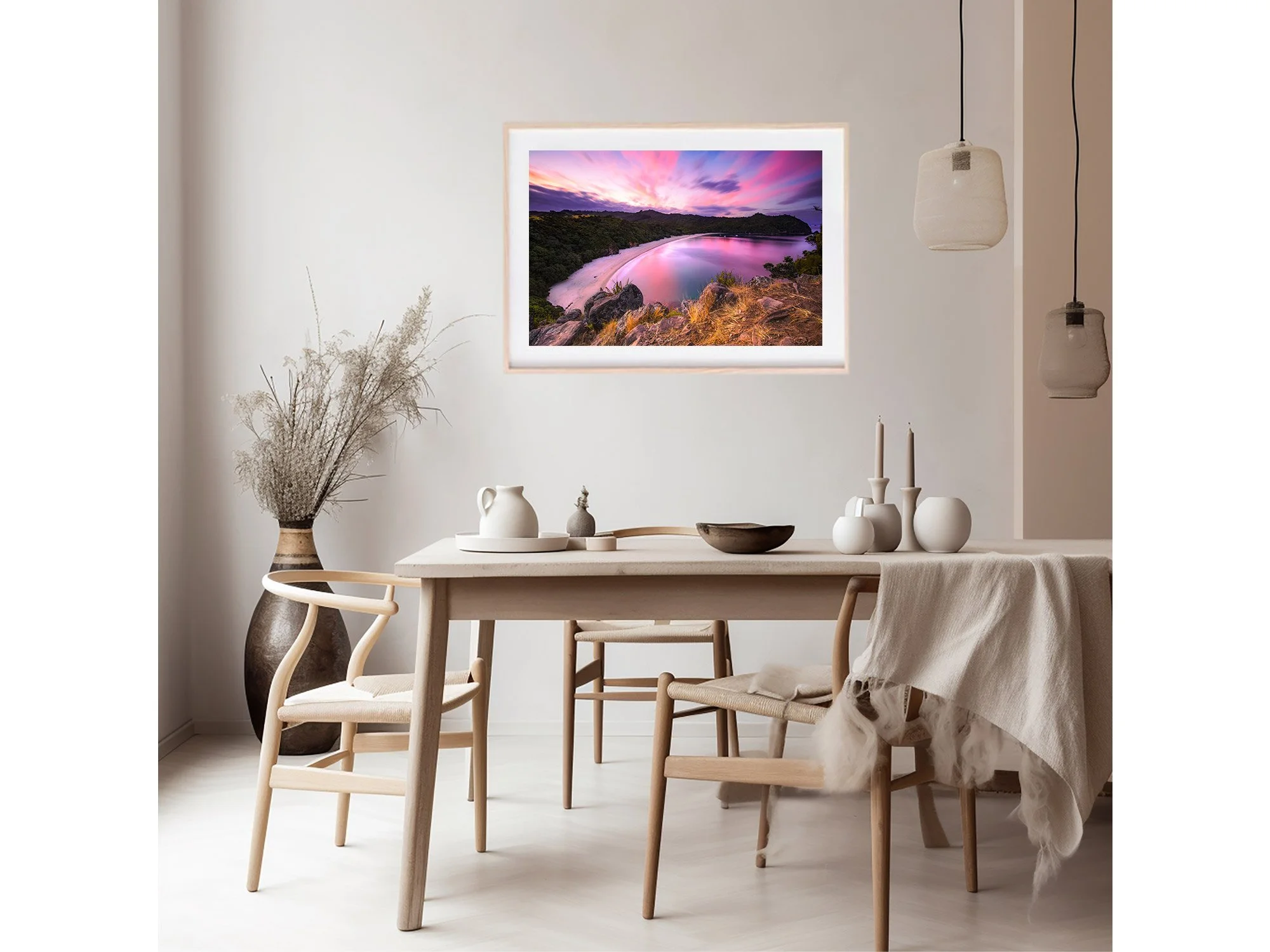 New Chums Beach Lookout Sunset Coromandel NZ Print