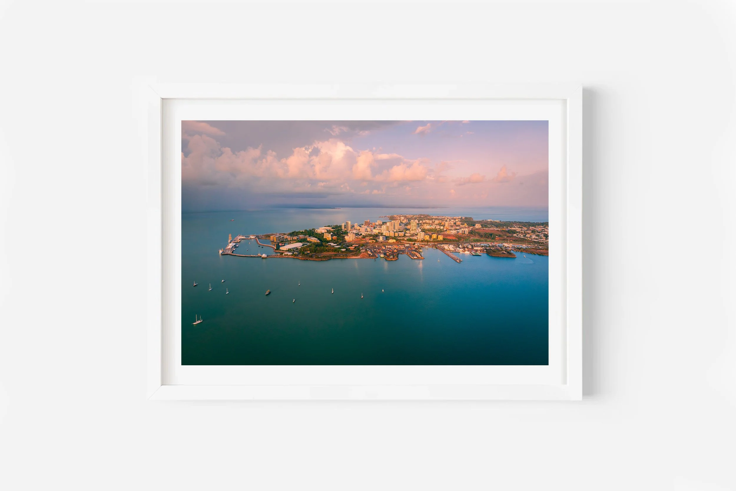 darwin city sunrise aerial northern territory australia print