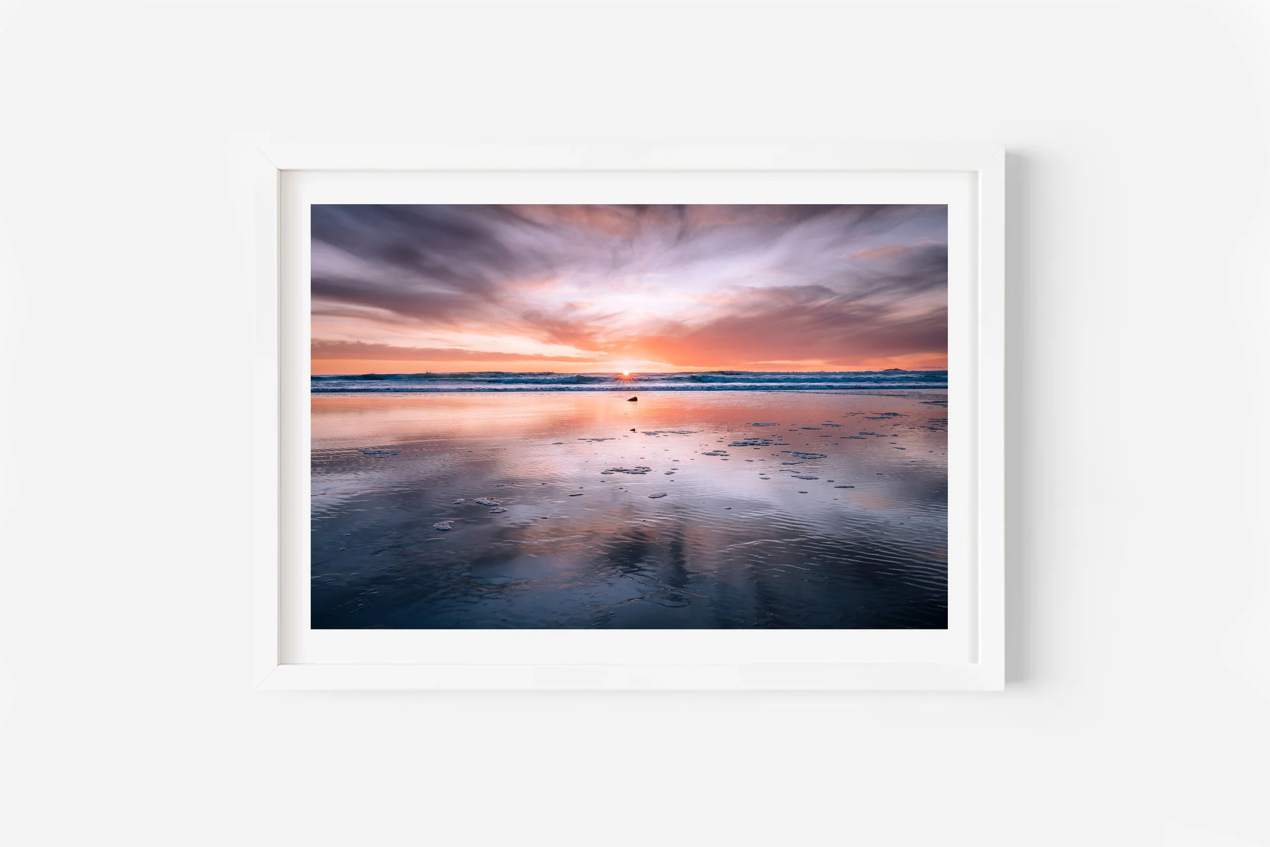 Sunset Back Beach New Plymouth Taranaki NZ Print