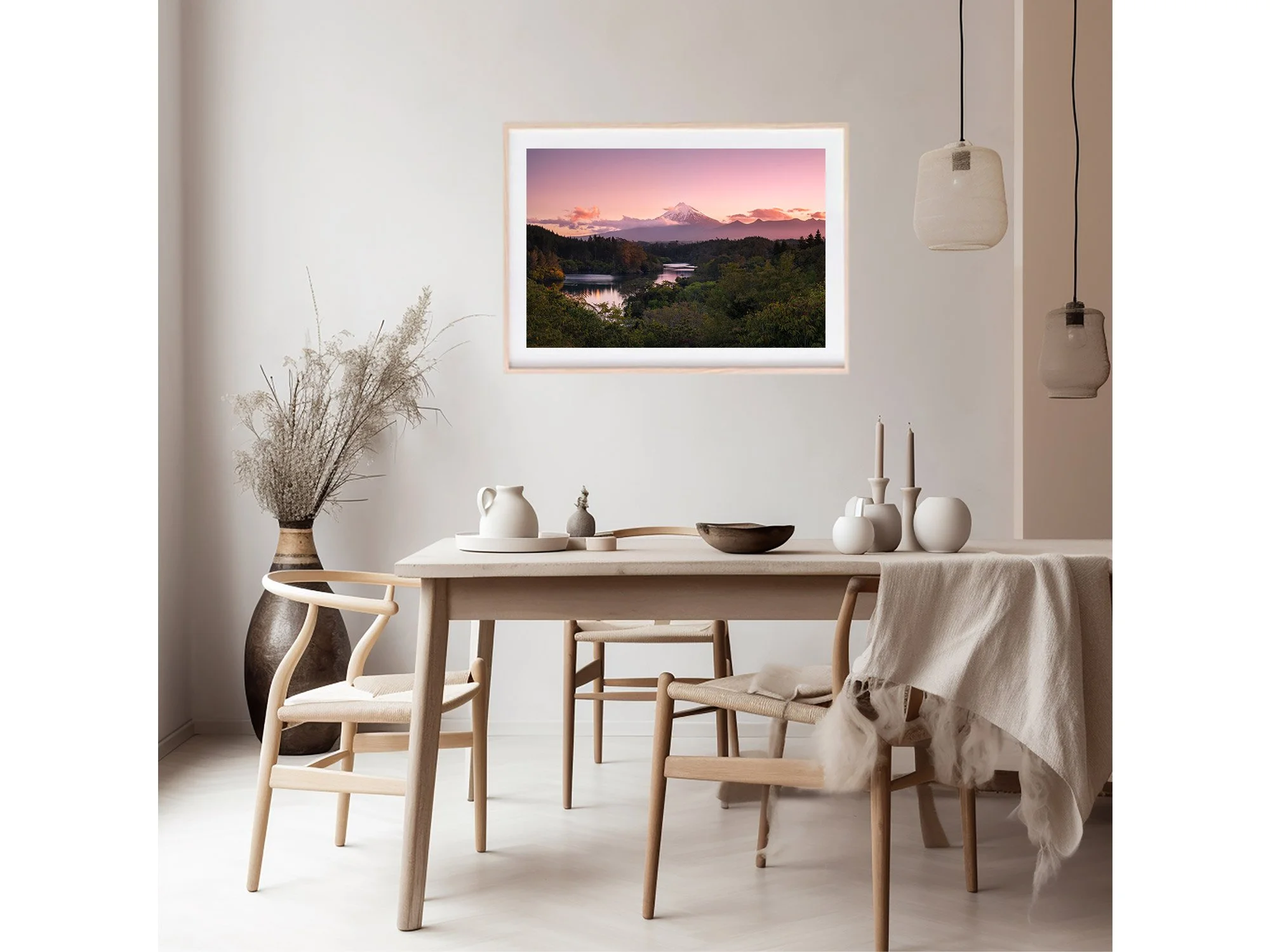 Lake Mangamahoe Taranaki Sunset New Zealand Print