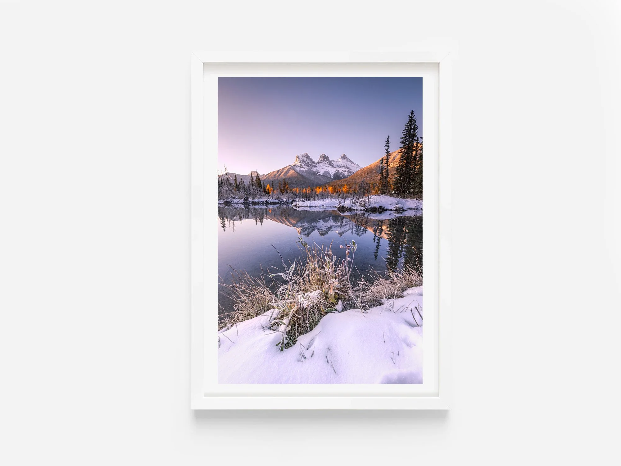 Three Sisters Canmore Canada Policeman Creek sunrise print