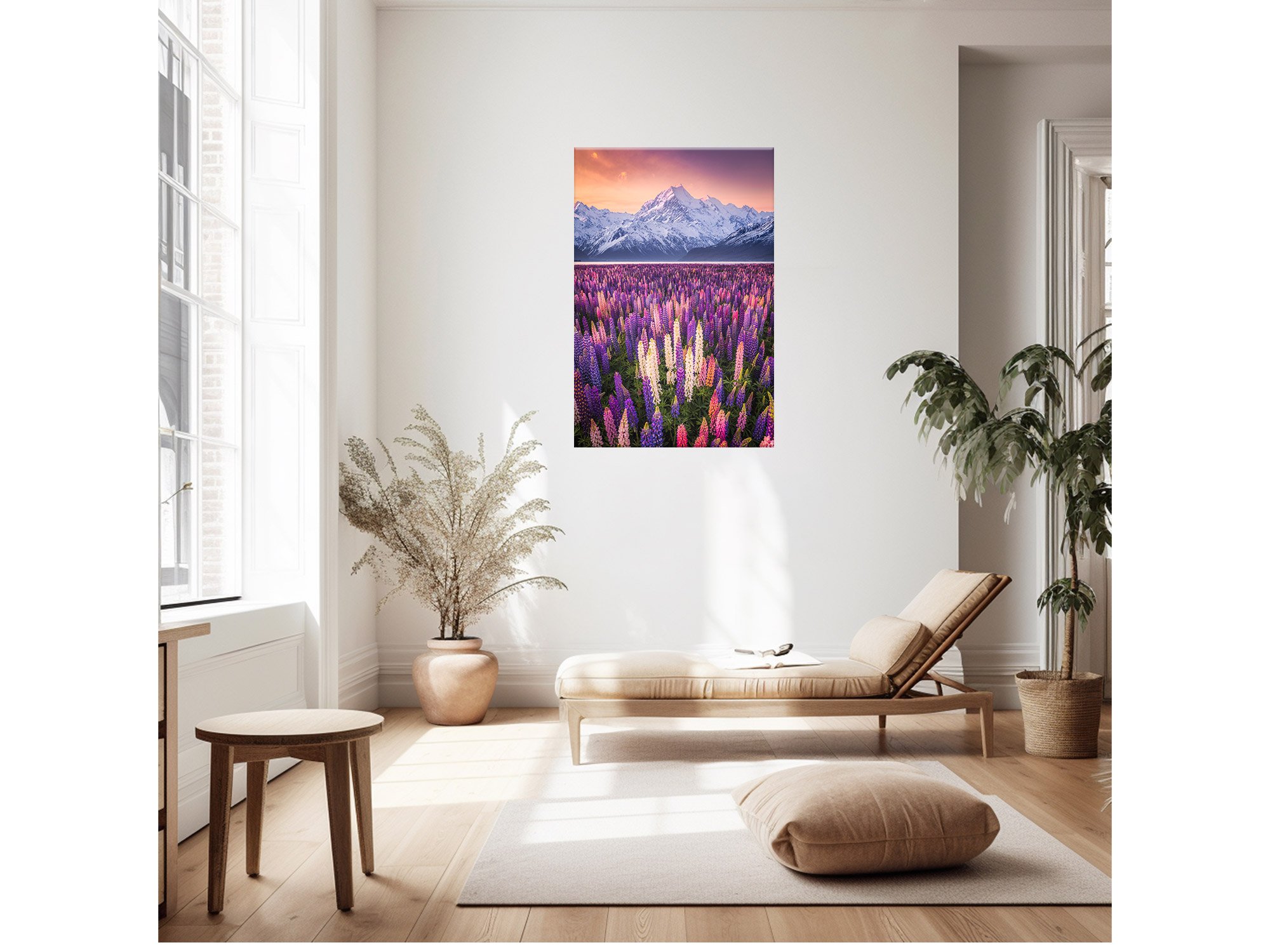 Lake Pukaki Mount Cook Lupins Spring Flowers NZ Print