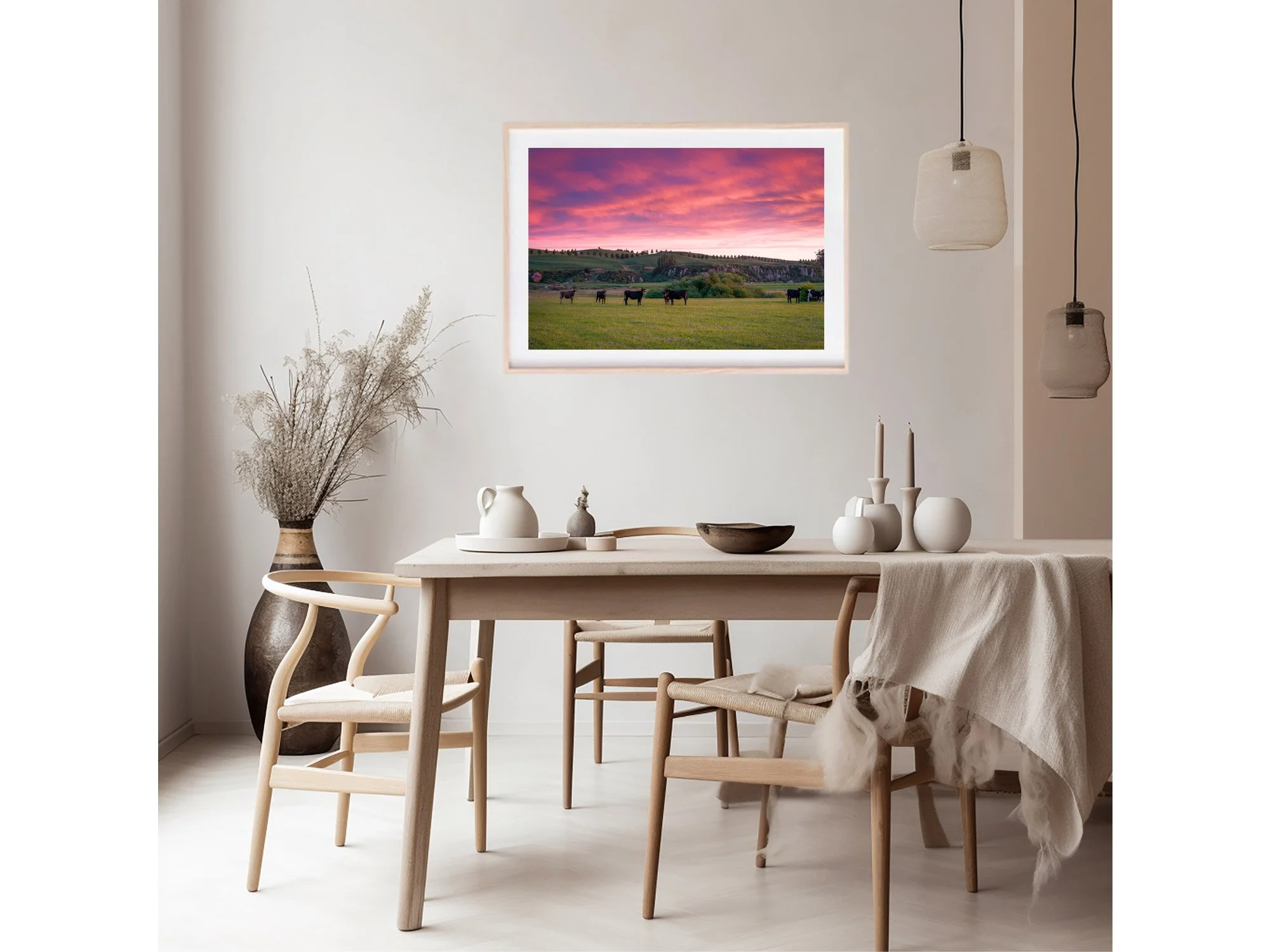 waikato farmland rural sunset new zealand print
