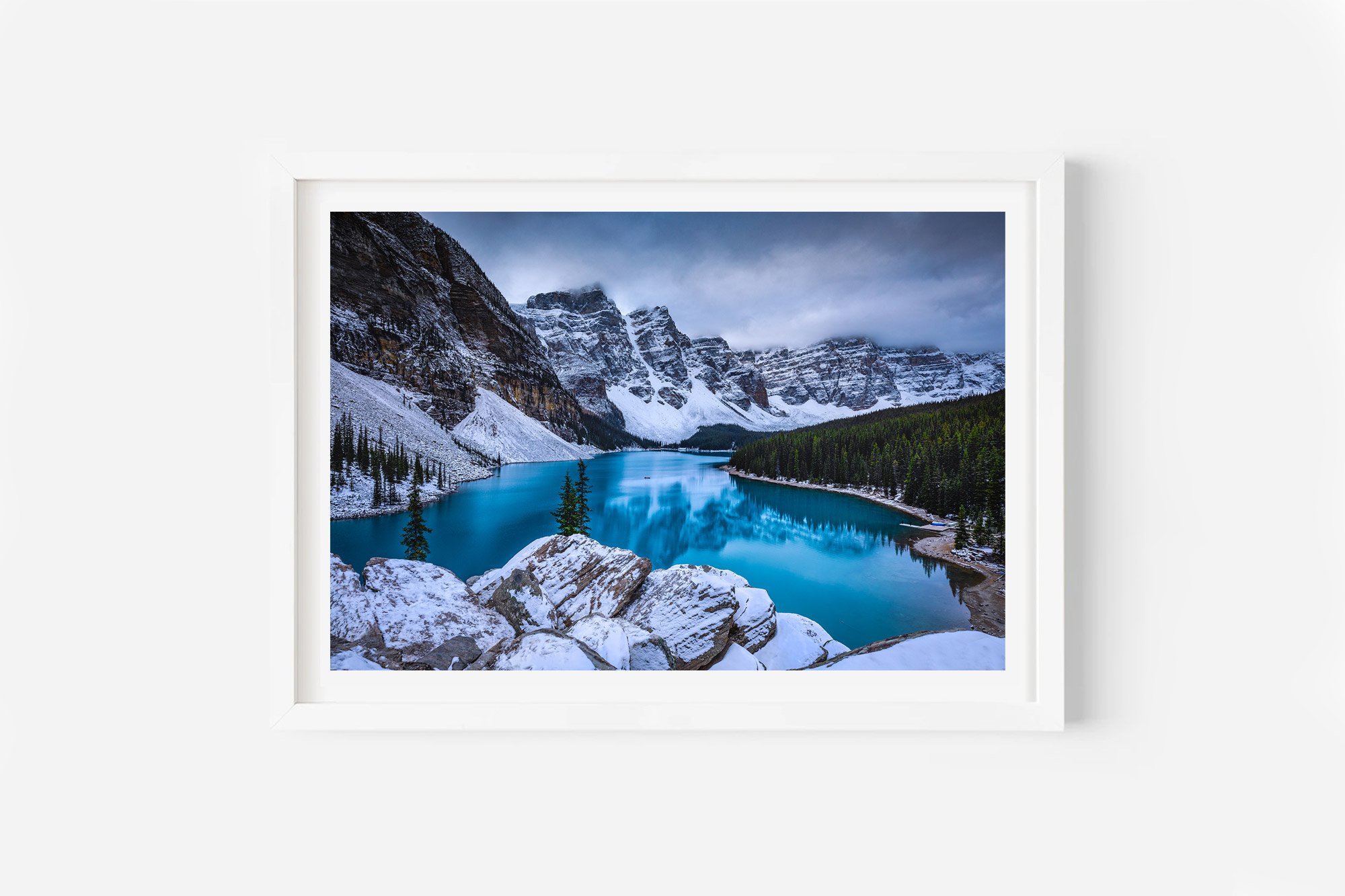 Moraine Lake Winter Snow Canada Print