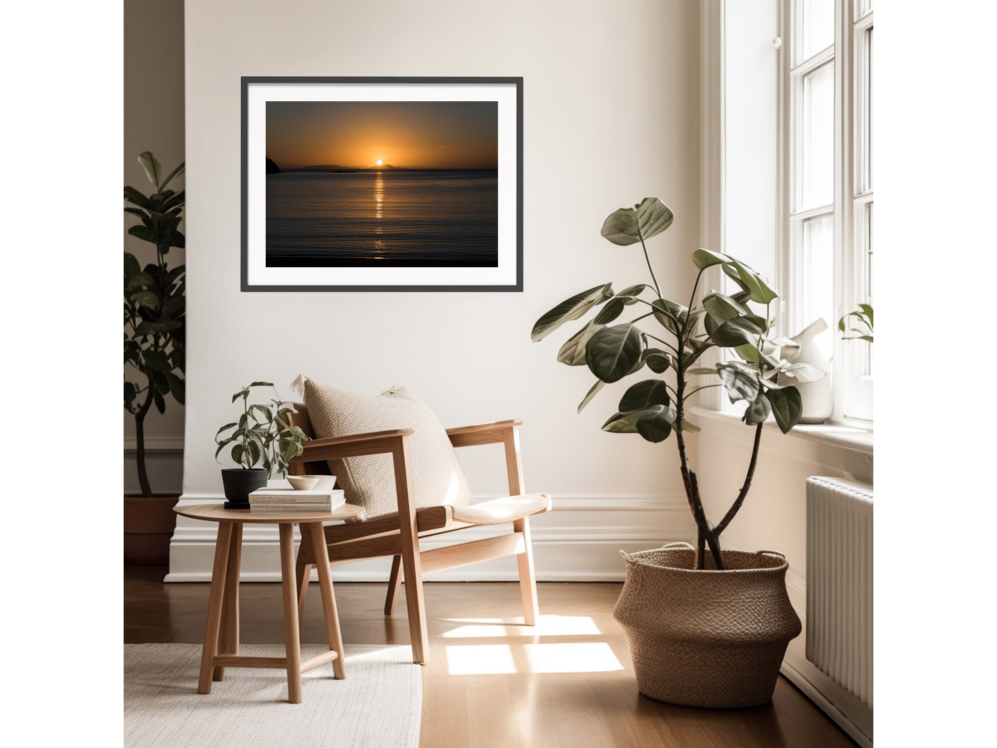Poor Knights Islands sunrise from Matapouri Beach NZ Print