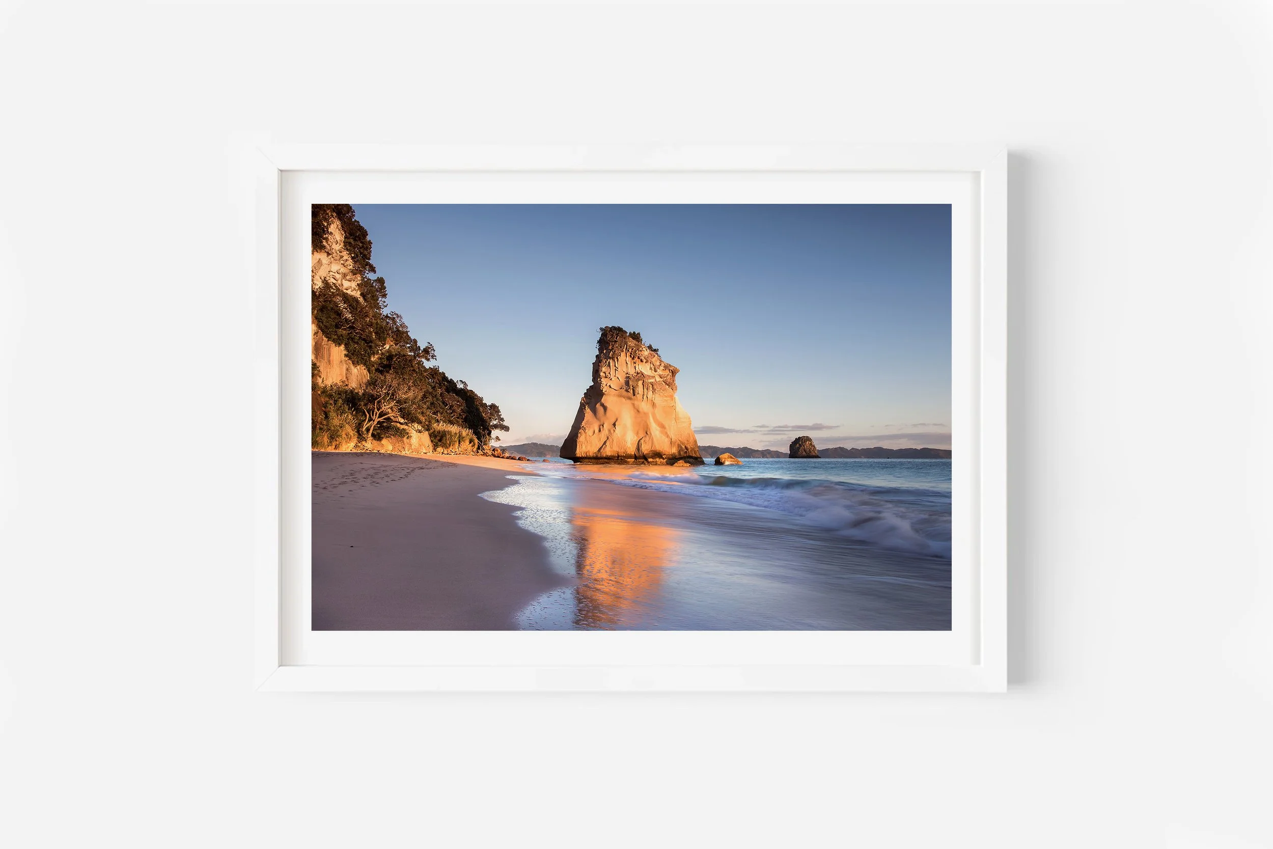 Te Hoho Rock Cathedral Cove sunrise Coromandel NZ Print