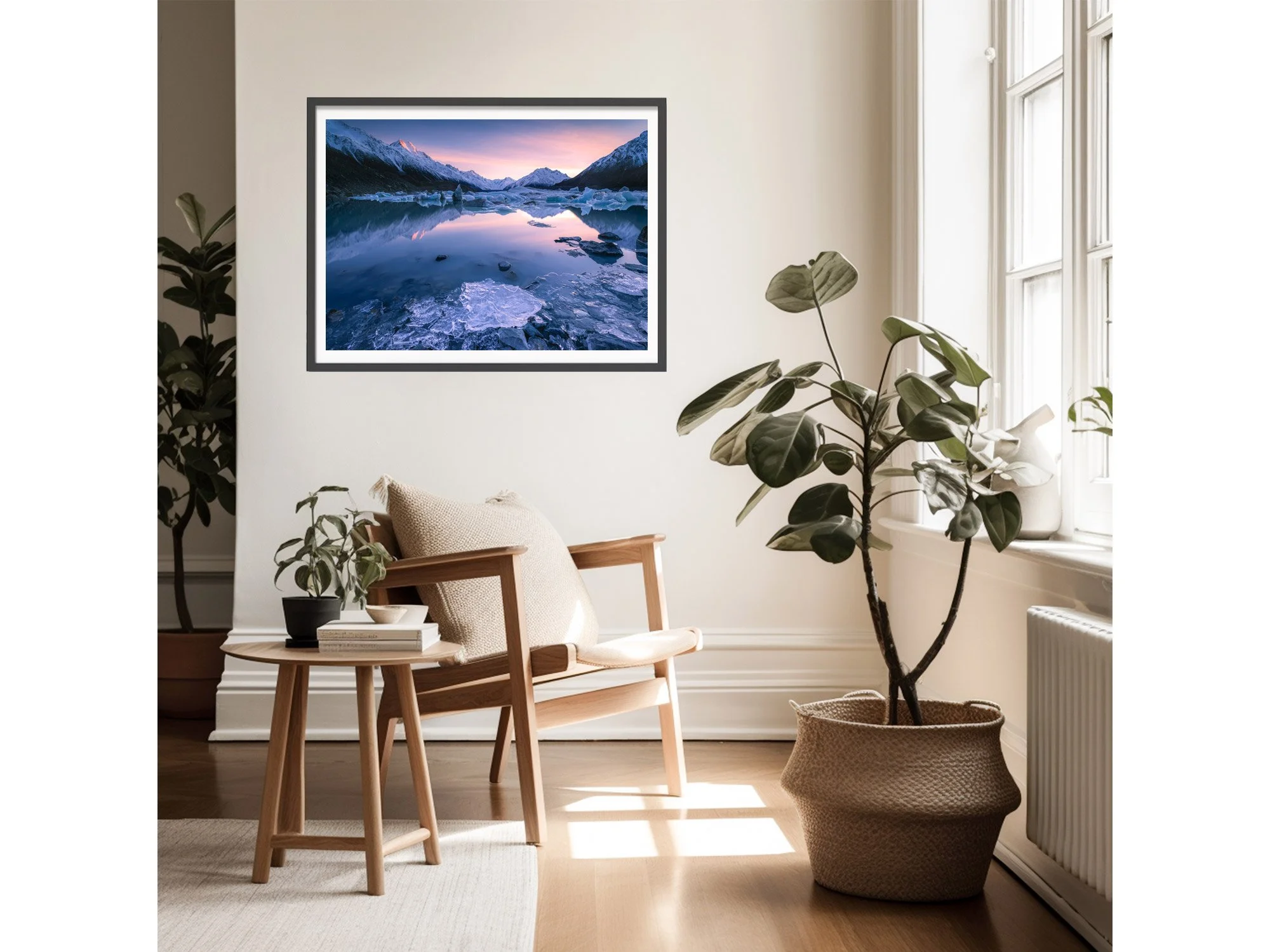 Tasman Lake Winter Sunrise Mount Cook NZ Print