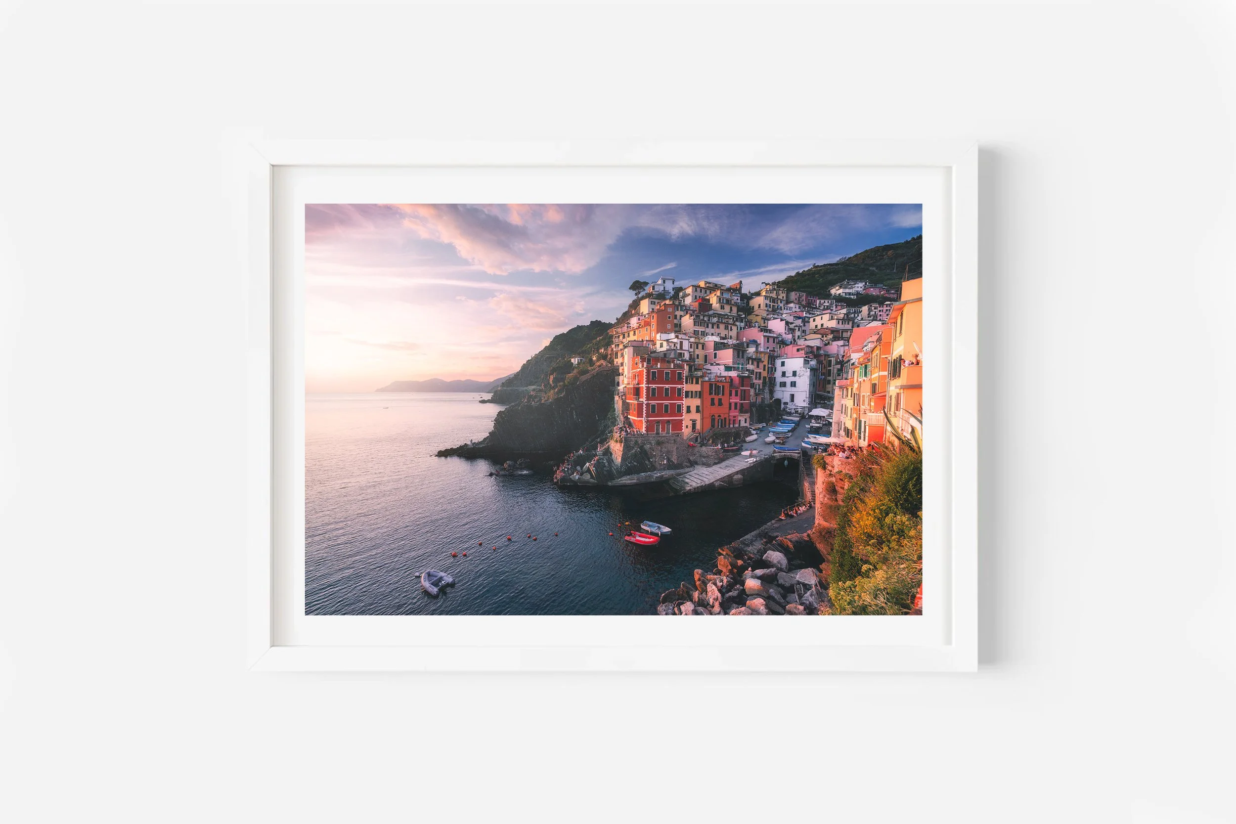 Riomaggiore Sunset Cinque Terre Italy Print