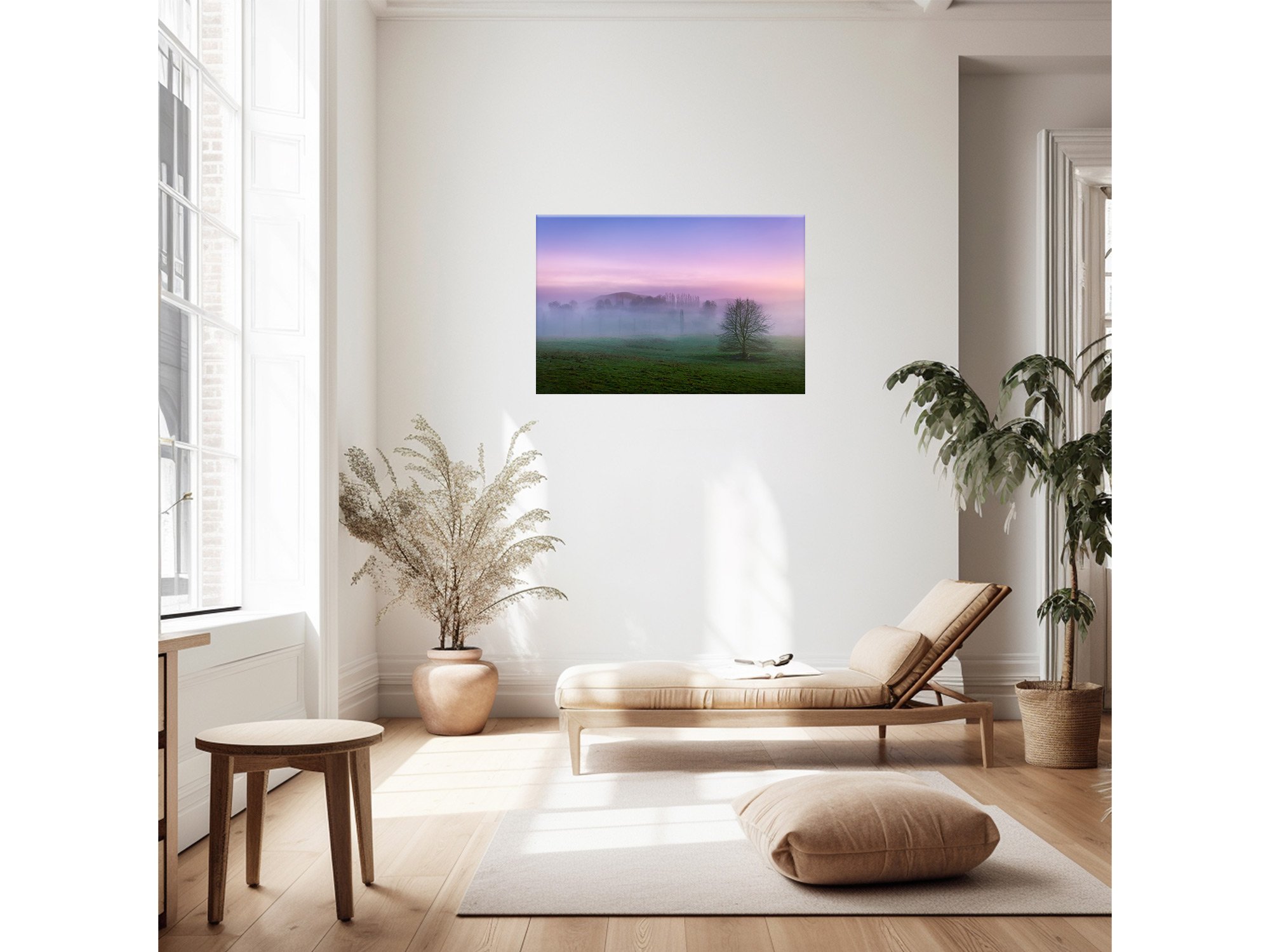 Waikato Fog Sunrise Rural Scene Print NZ