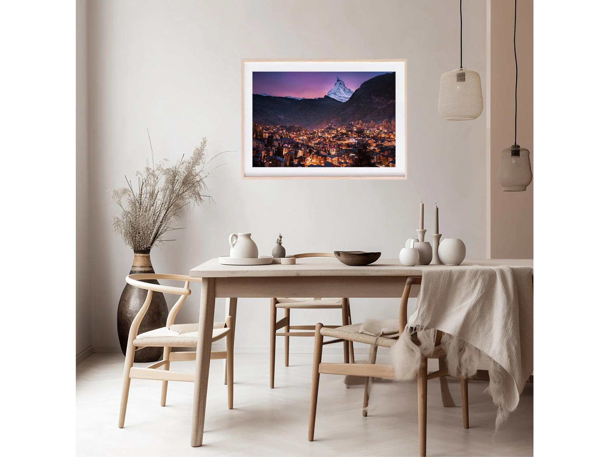 the matterhorn mountain zermatt sunset switzerland print