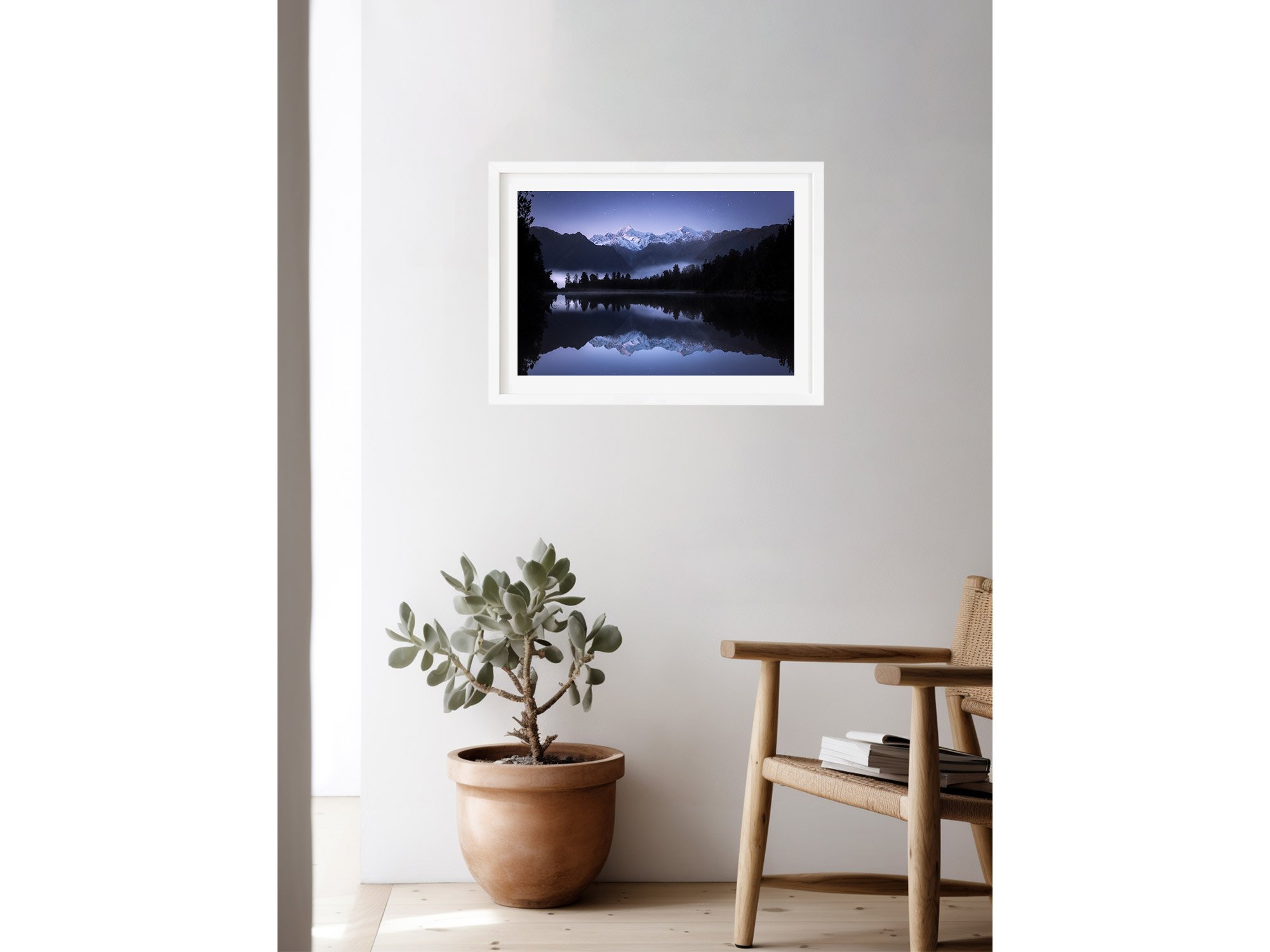 Lake Matheson West Coast Twilight Reflection New Zealand Print