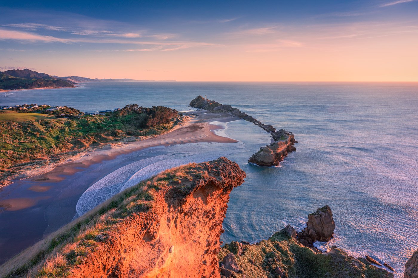 Castle Rock and Castlepoint Lighthouse Sunrise Print Wairarapa New Zealand