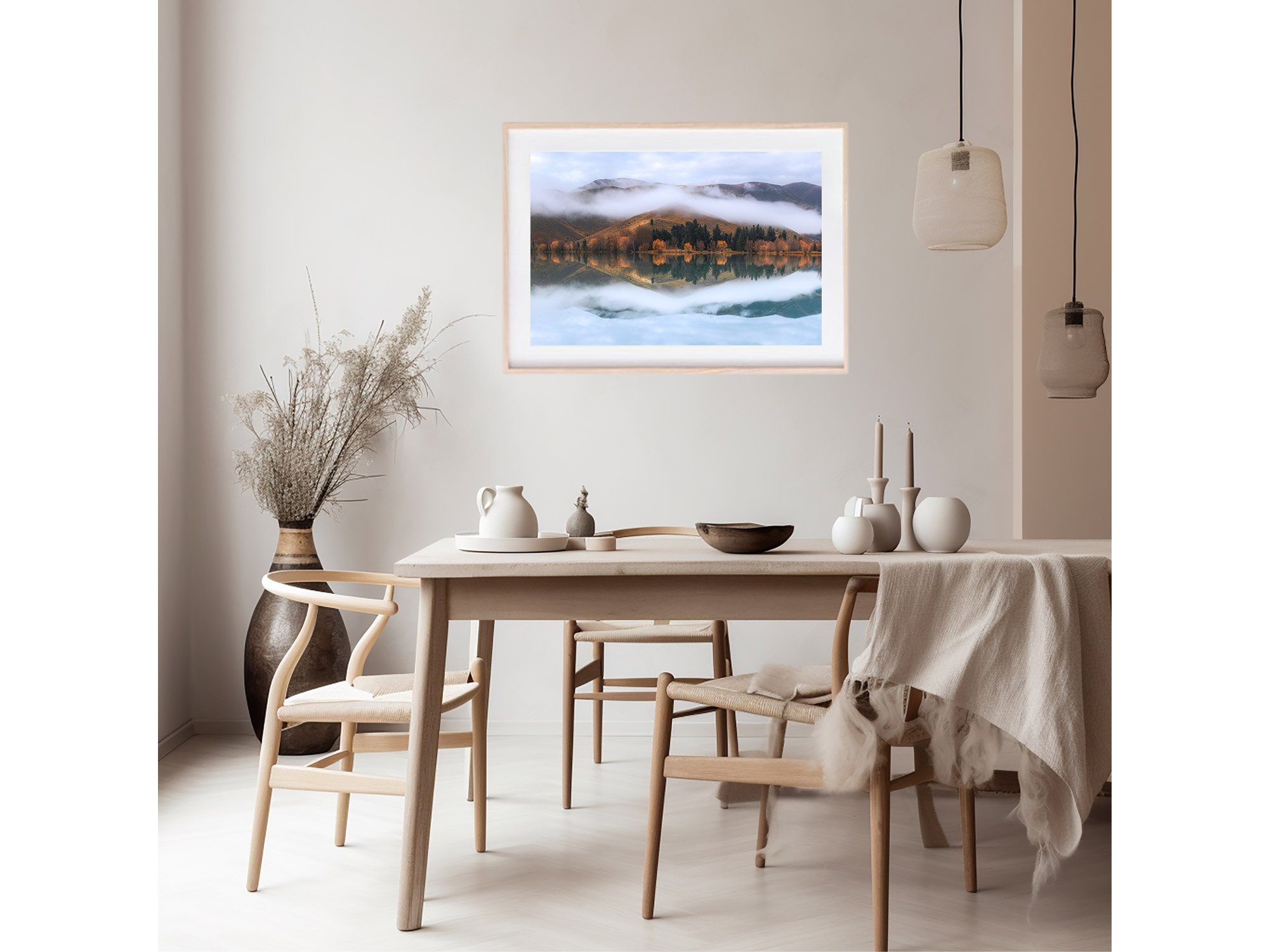 Wairepo Arm Twizel Fog Autumn NZ Print