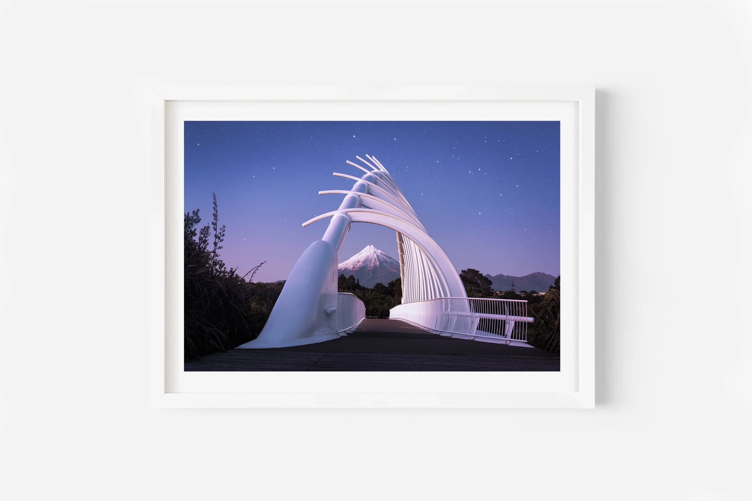 Twilight Te Rewa Rewa Bridge New Plymouth Taranaki NZ Print
