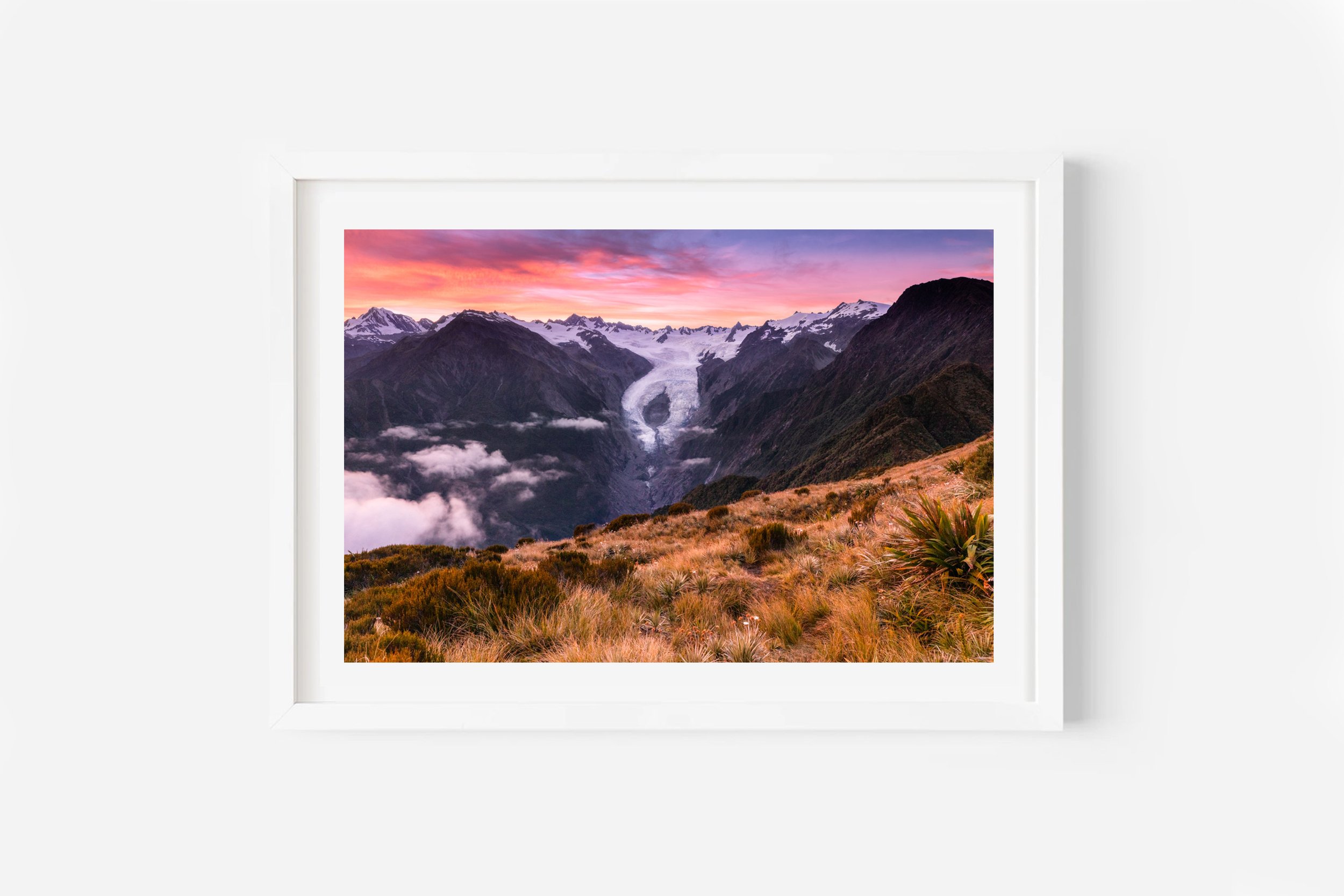 Franz Joseph Glacier print sunrise Alex Knob track
