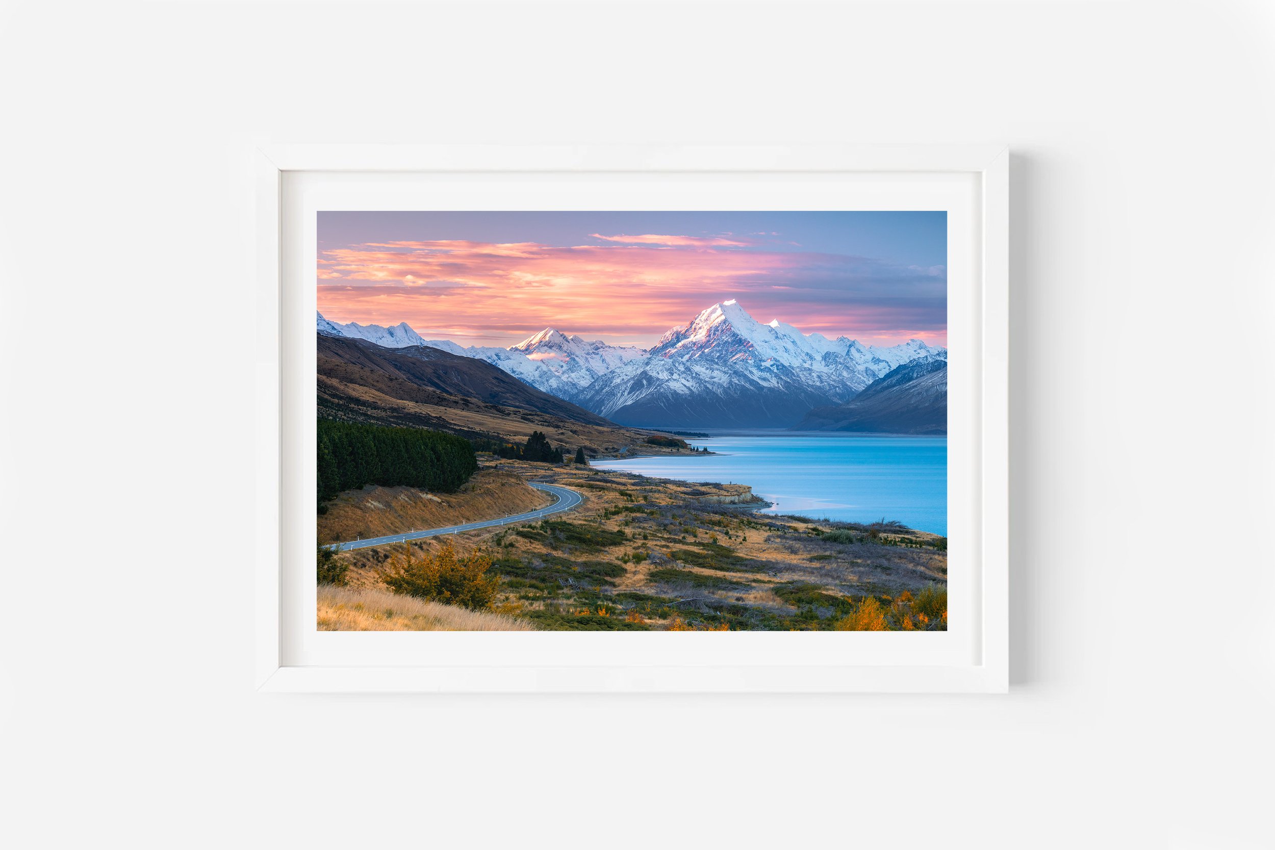 Road to Mount Cook sunset NZ Print
