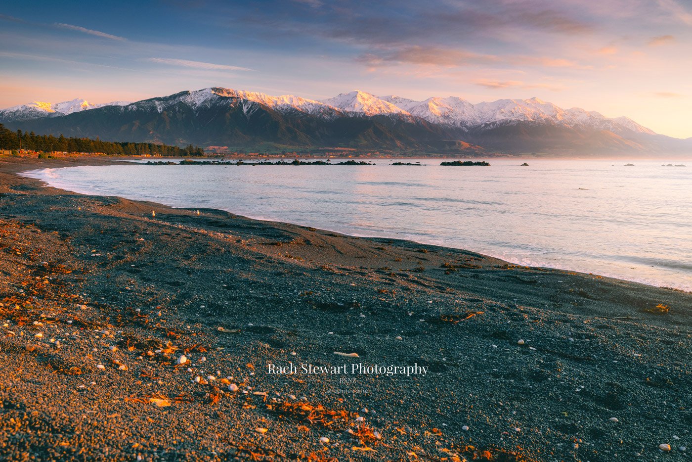 kaikoura beach esplanade sunrise new zealand print
