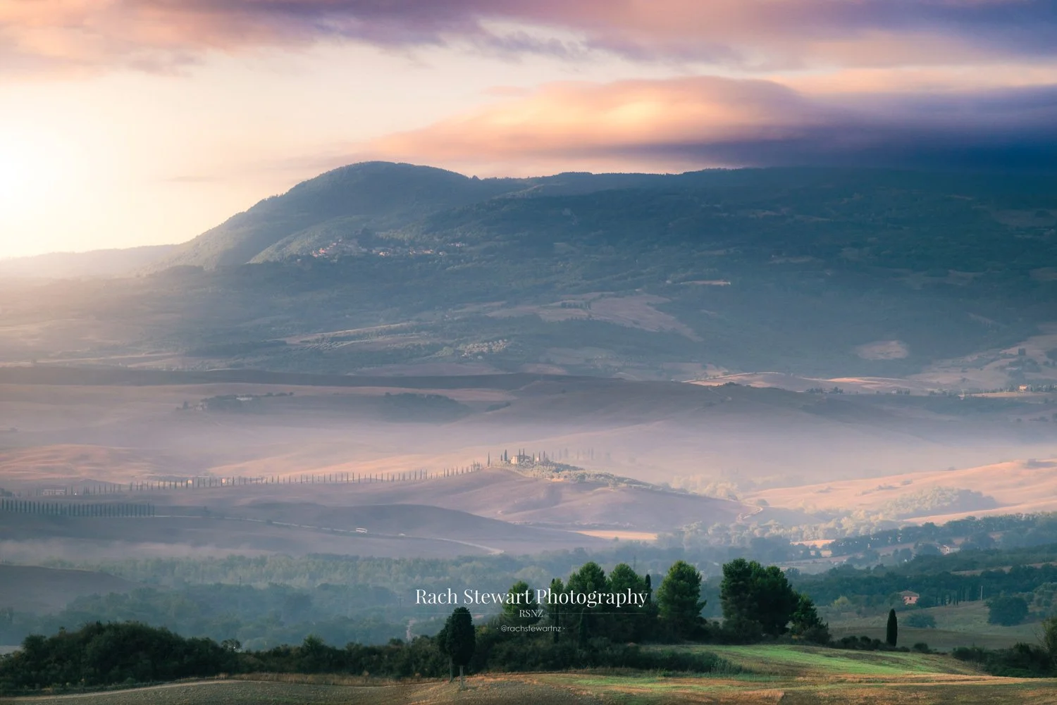Podere Belvedere Tuscany Italy Sunrise View Print