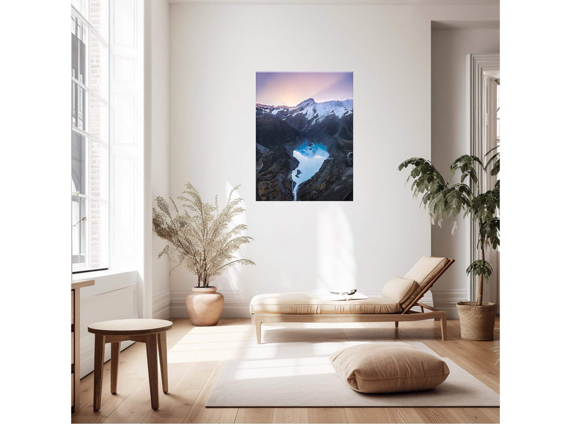 Mueller Lake Mount Cook National Park Aerial NZ Print