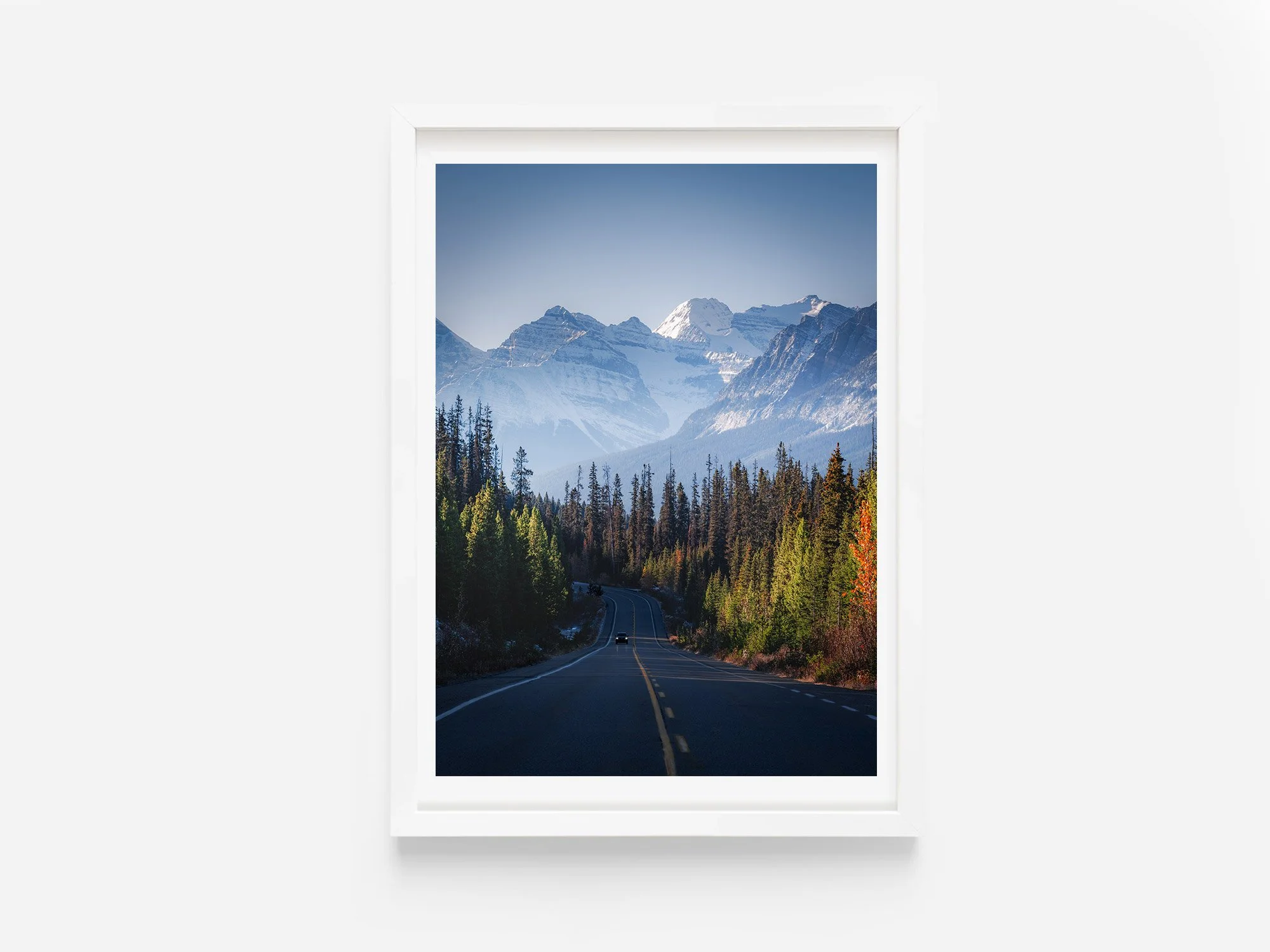 icefields parkway canada rockies road shot print