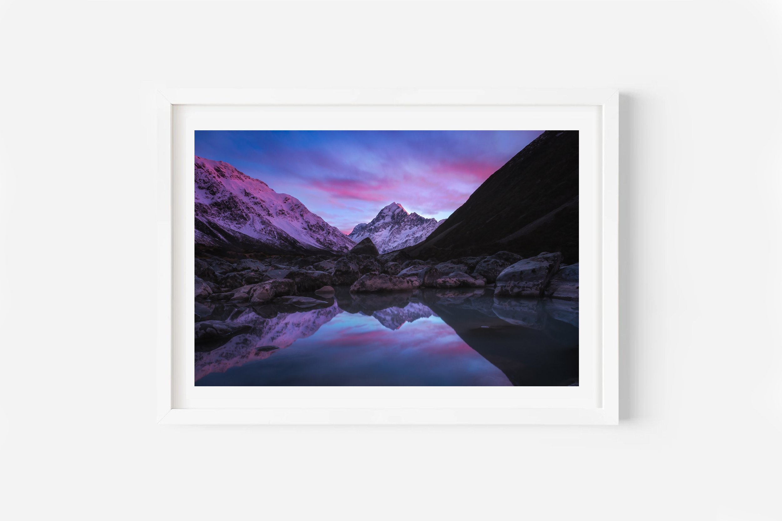 Hooker Valley Track Mount Cook reflection NZ Print