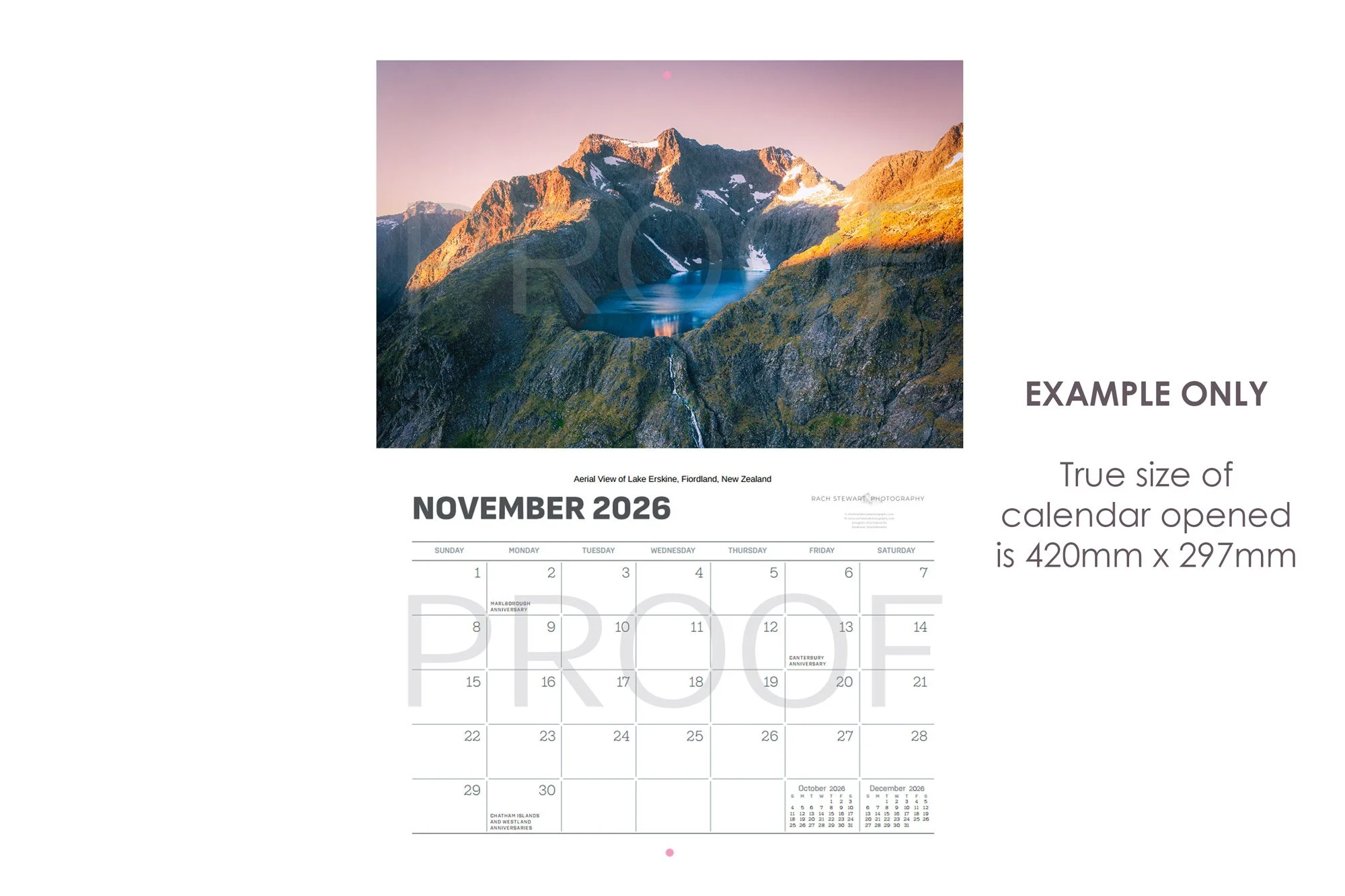 NZ Calendar 2026 - New Zealand Landscape Photography