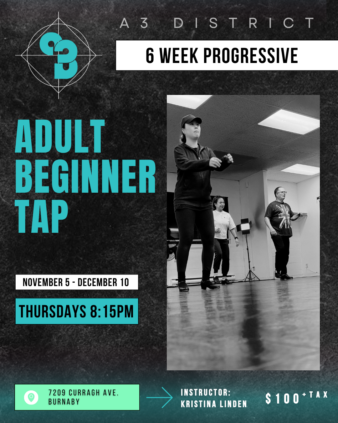 ADULT BEGINNER TAP DANCE -  November 5th - December 10th