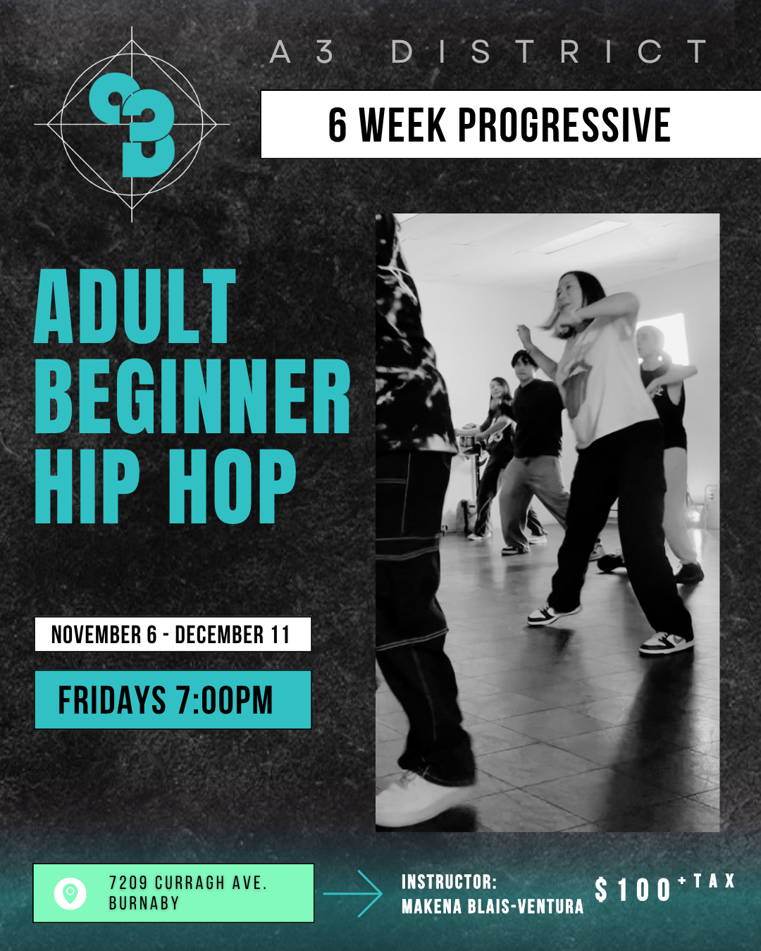 ADULT BEGINNER HIP HOP -   November 6th - December 11th