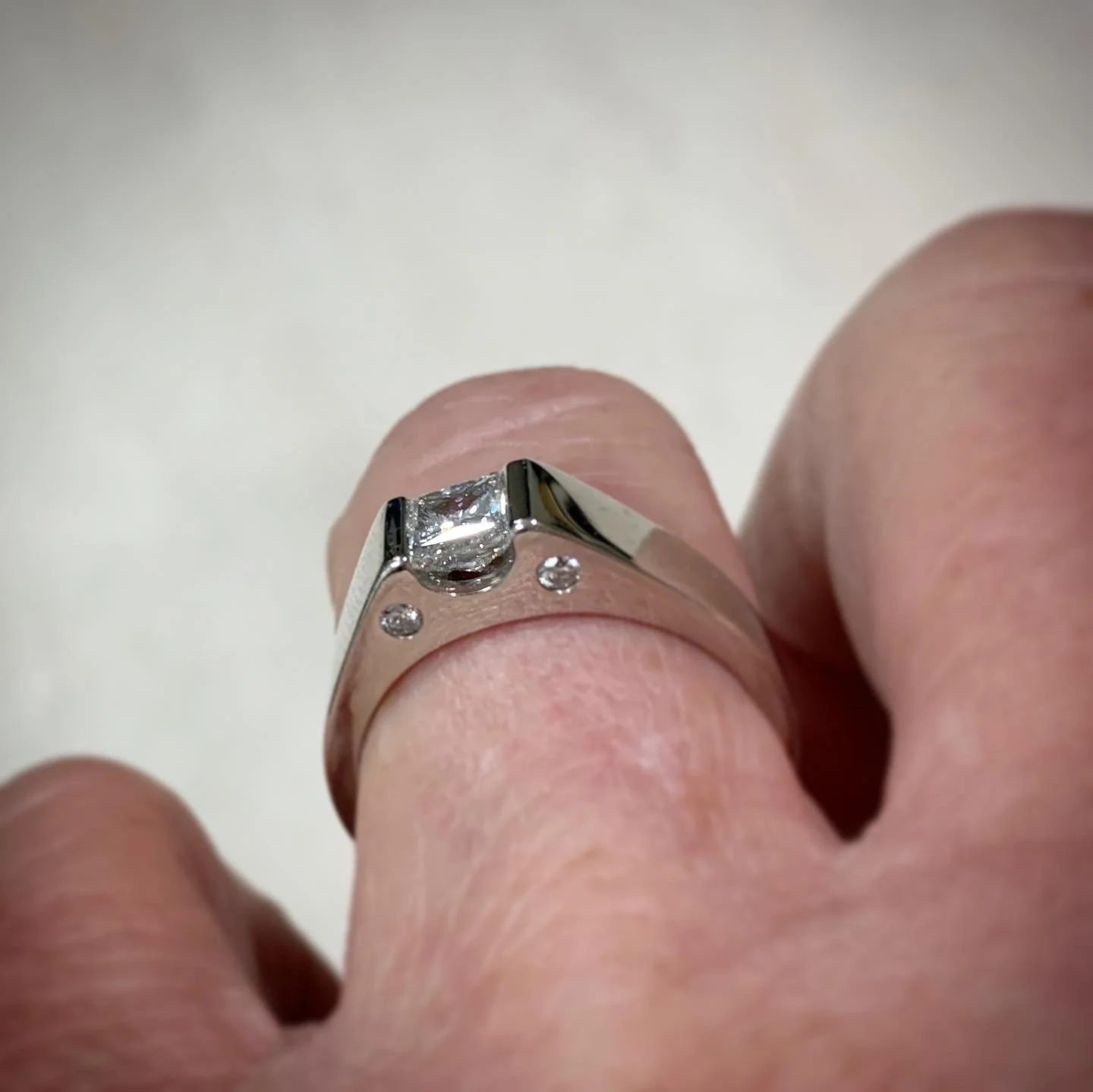 Custom engagement ring, 2019
Platinum, diamonds