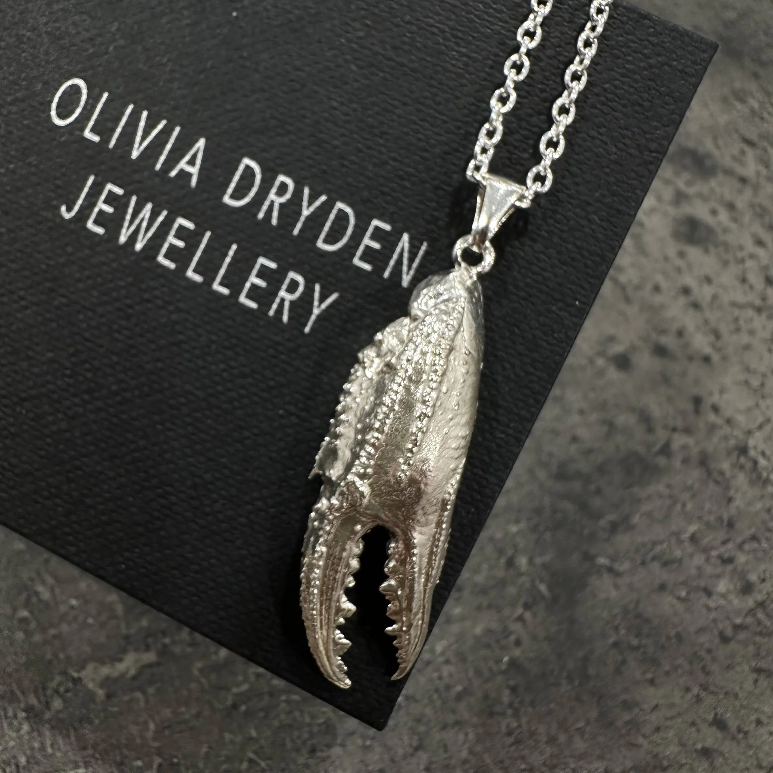 Crab Claw Pendant in Sterling Silver