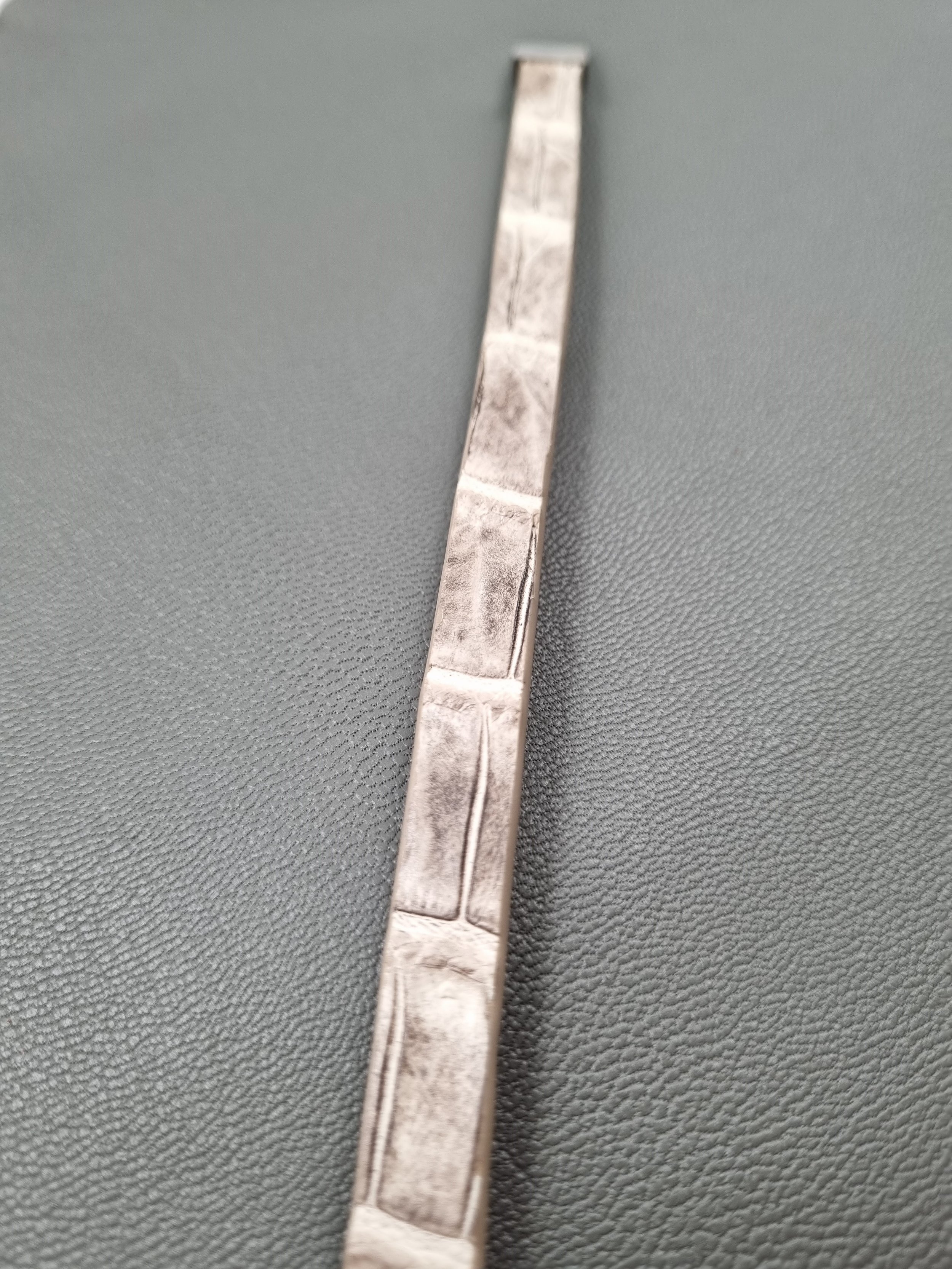 Himalayan crocodile leather bracelet laid flat