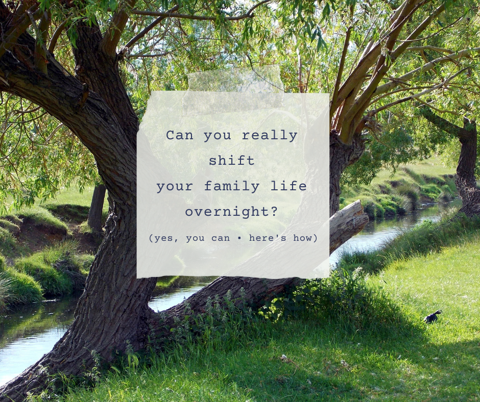Can you really shift your family life overnight?